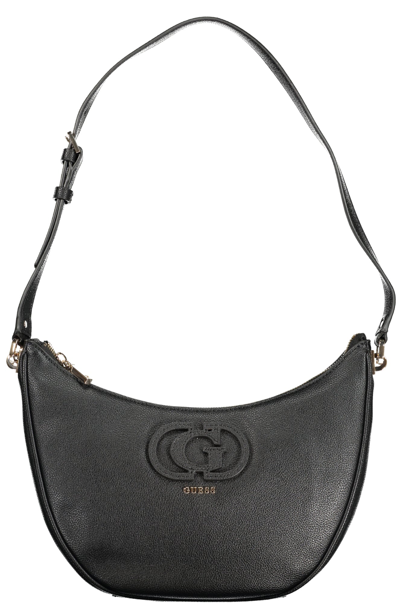 BG953602_NEBLACK – Elegante Schwarze Handtasche mit Verstellbarem Riemen und Schutzfüßchen – Größe: UNI – Farbe: Nero