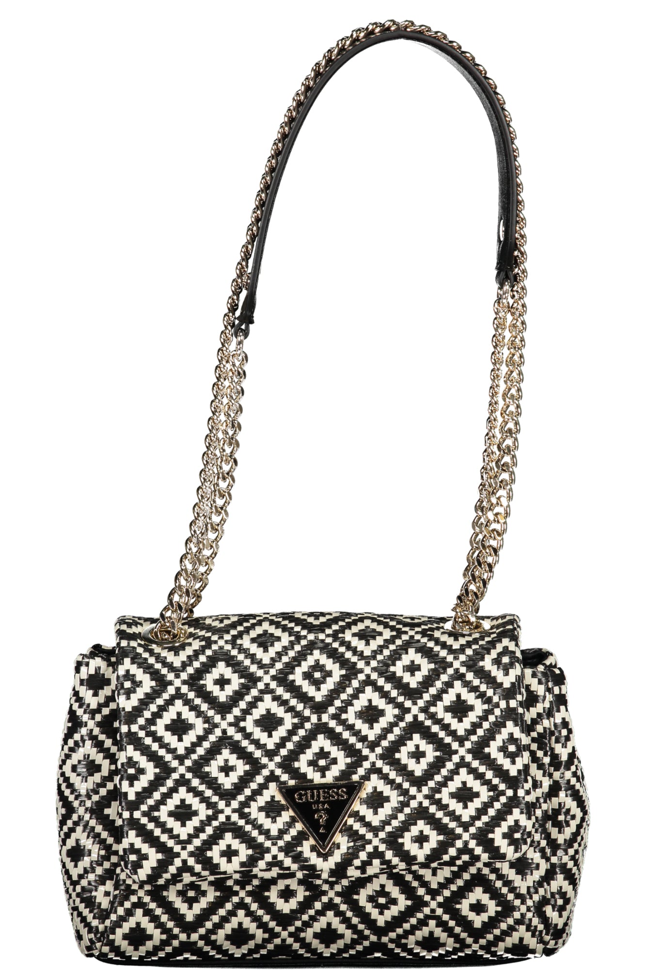 WR922821_NEBLACK – Elegante Schwarze Handtasche mit Kettenriemen und Kartenfächern – Größe: UNI – Farbe: Nero