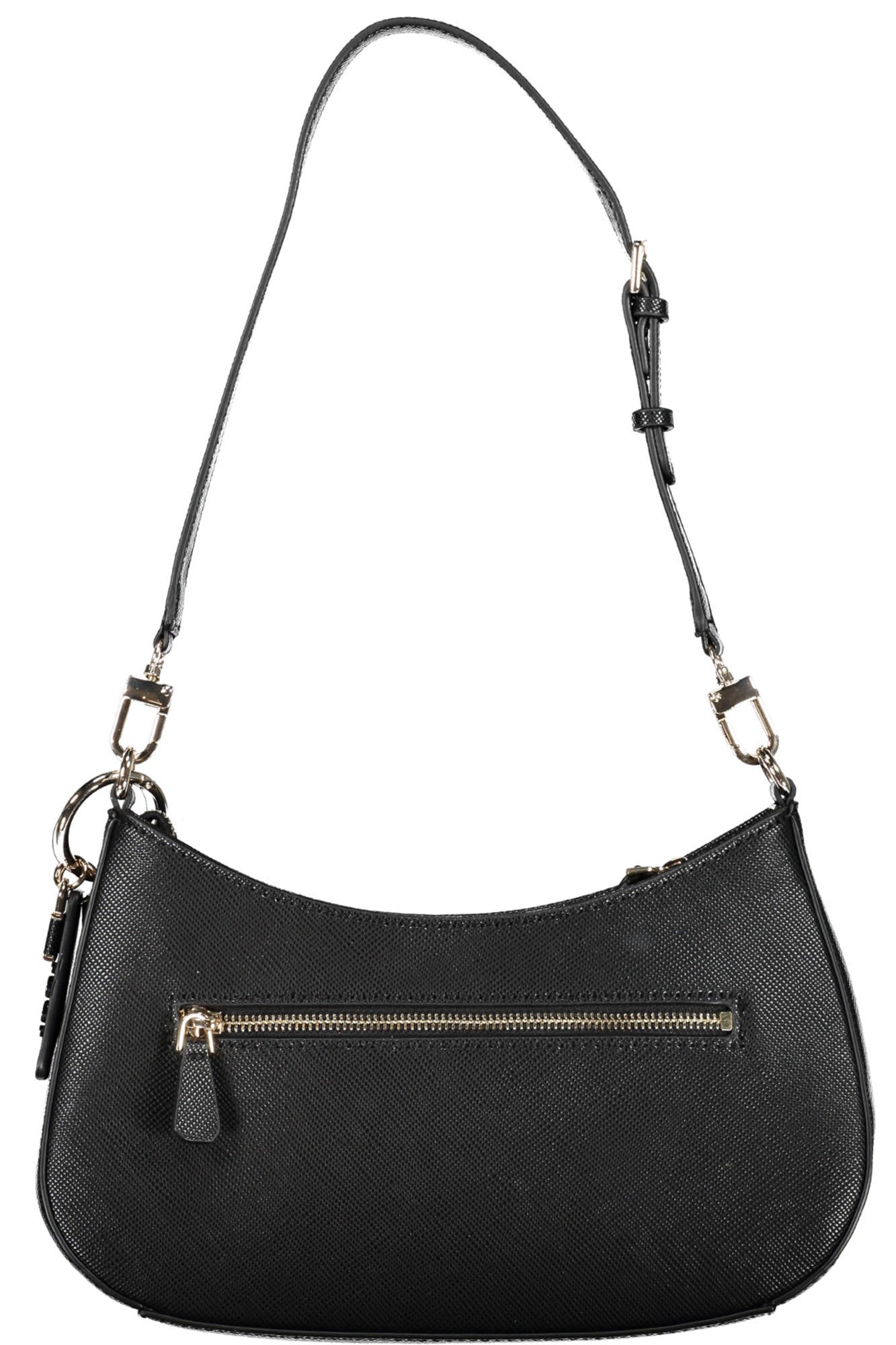 ZG787918_NERO_BLACK – Schwarze Damenshoulderbag mit Reißverschluss und Kartenfächern – Größe: Standard