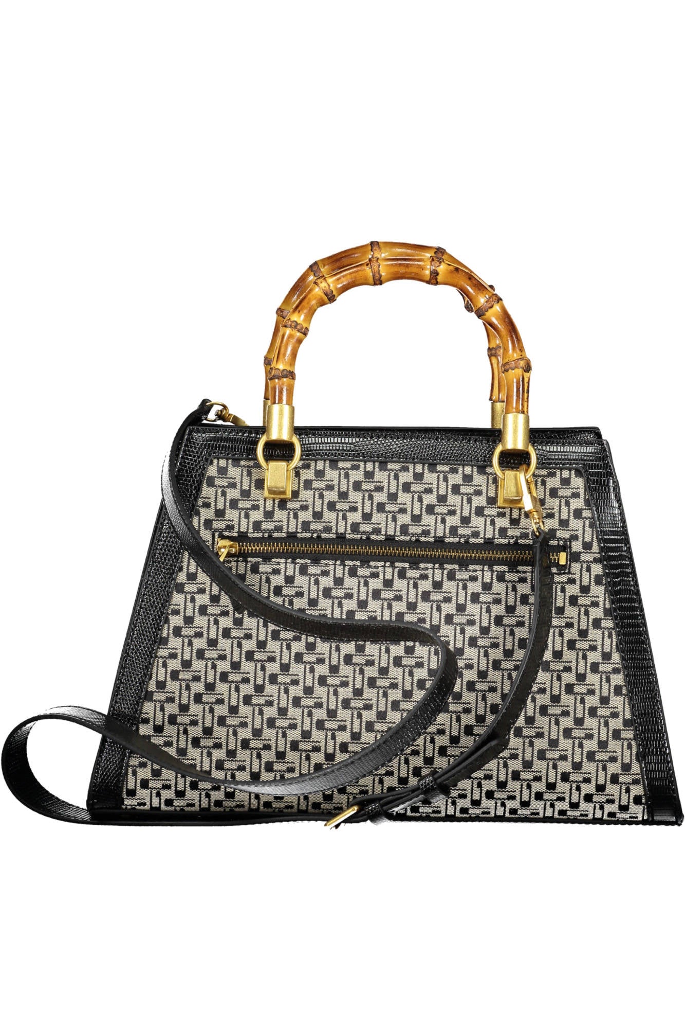 JK787508_B54E78F_NEROBLACKL – Elegante schwarze Damentasche mit vielseitigen Fächern und Details – Größe: UNI – Farbe: Nero