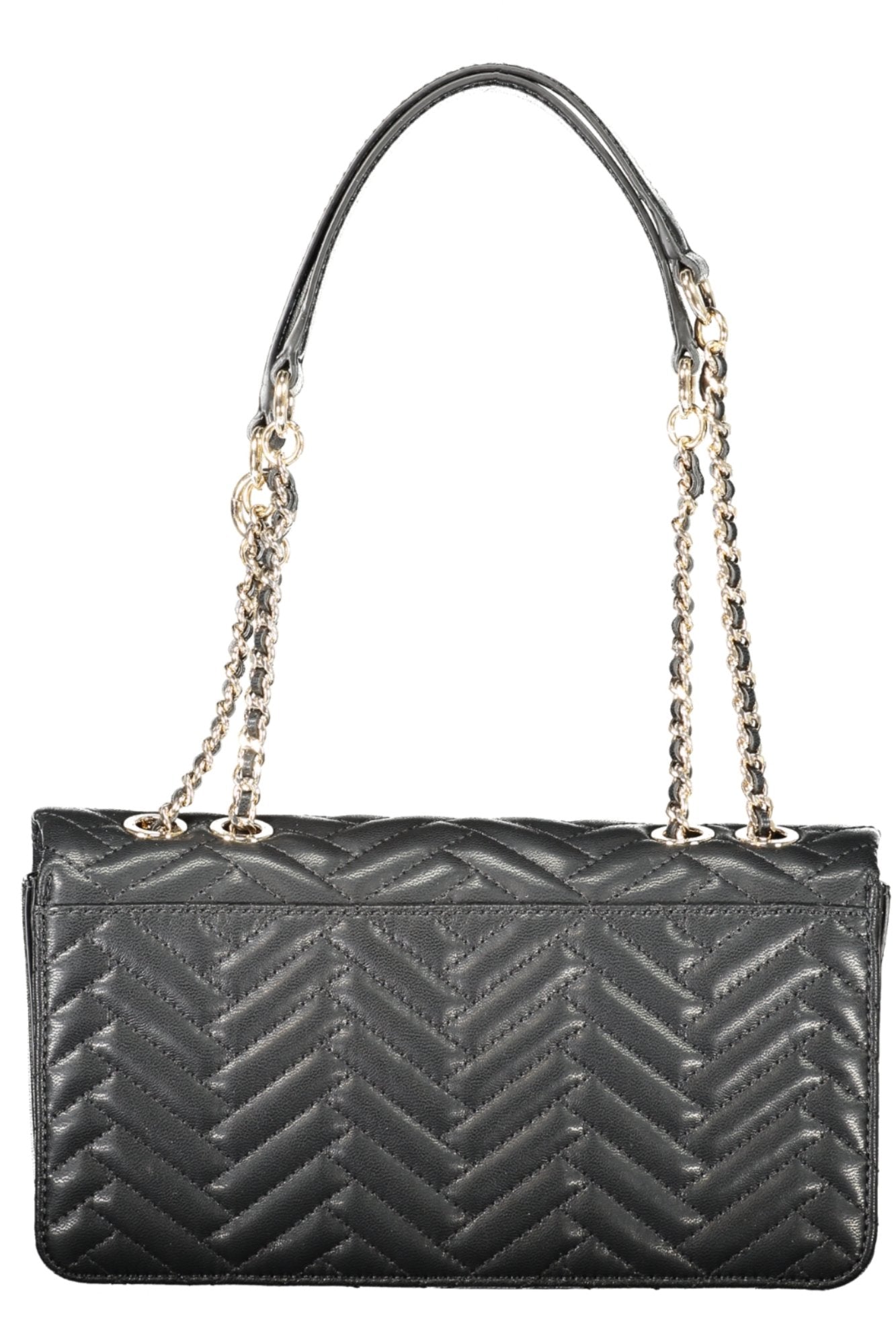 QG950821_NEBLACK – Schwarze Damenschultertasche mit Kettenriemen und Kartenfach – Größe: UNI – Farbe: Nero