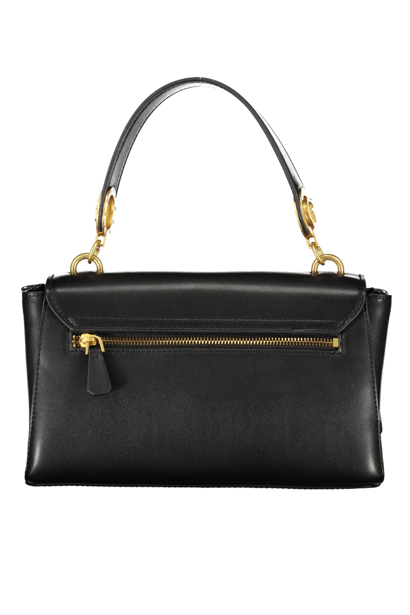 VA919020_NEBLACK – Elegante schwarze Damentasche mit verstellbarem Riemen und Schutzfüßen – Größe: UNI – Farbe: Nero