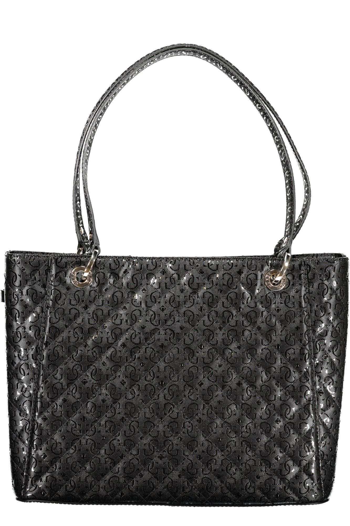 GG815725_NEBLACK – Elegante schwarze Damentasche mit Fächern & Schlüsselanhänger – Größe: UNI – Farbe: Nero