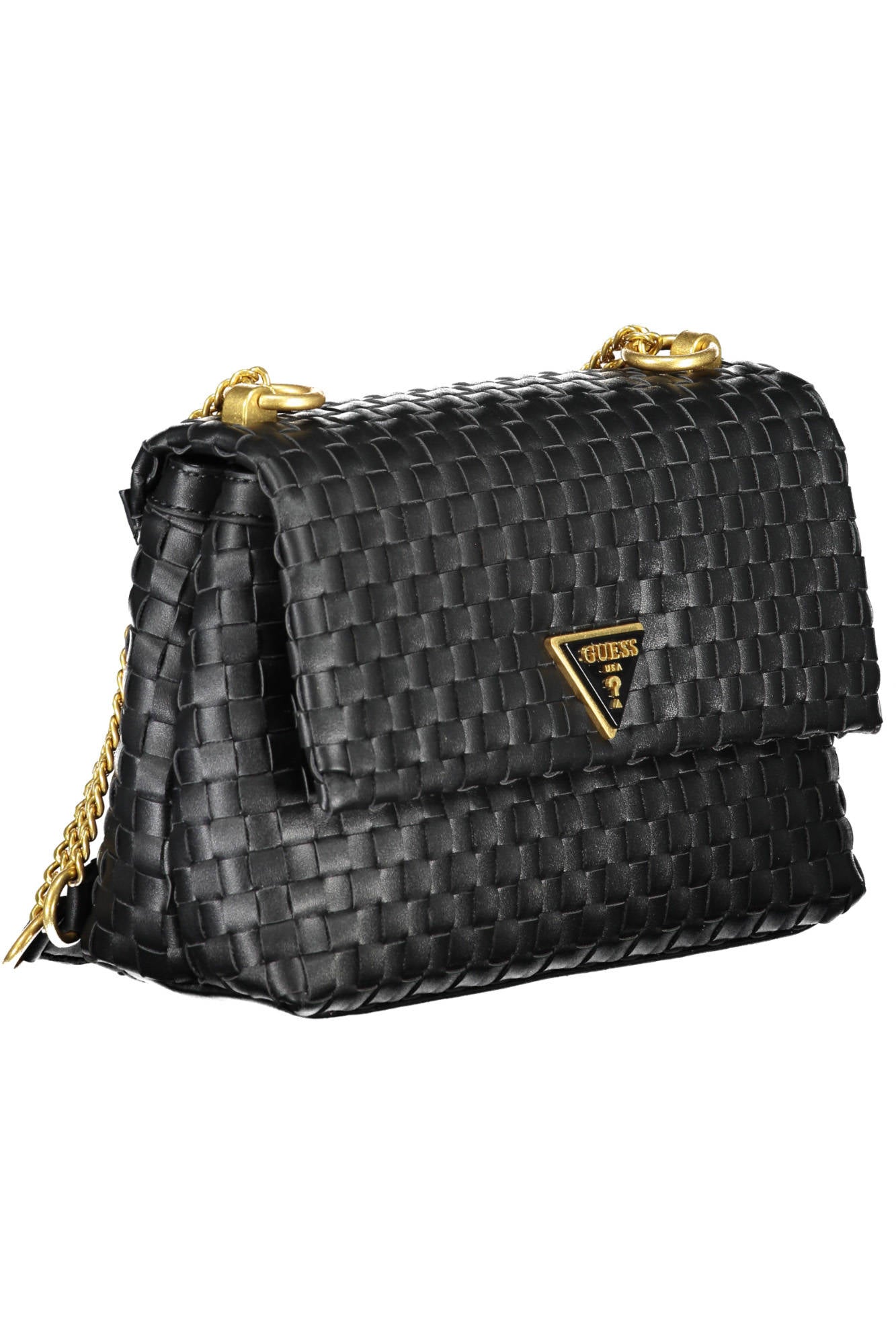 WA877421_DC7ADAB_NEROBLACK – Stylische Damenschultertasche: Schwarz mit Kettendetails & Fächern – Größe: UNI – Farbe: Nero