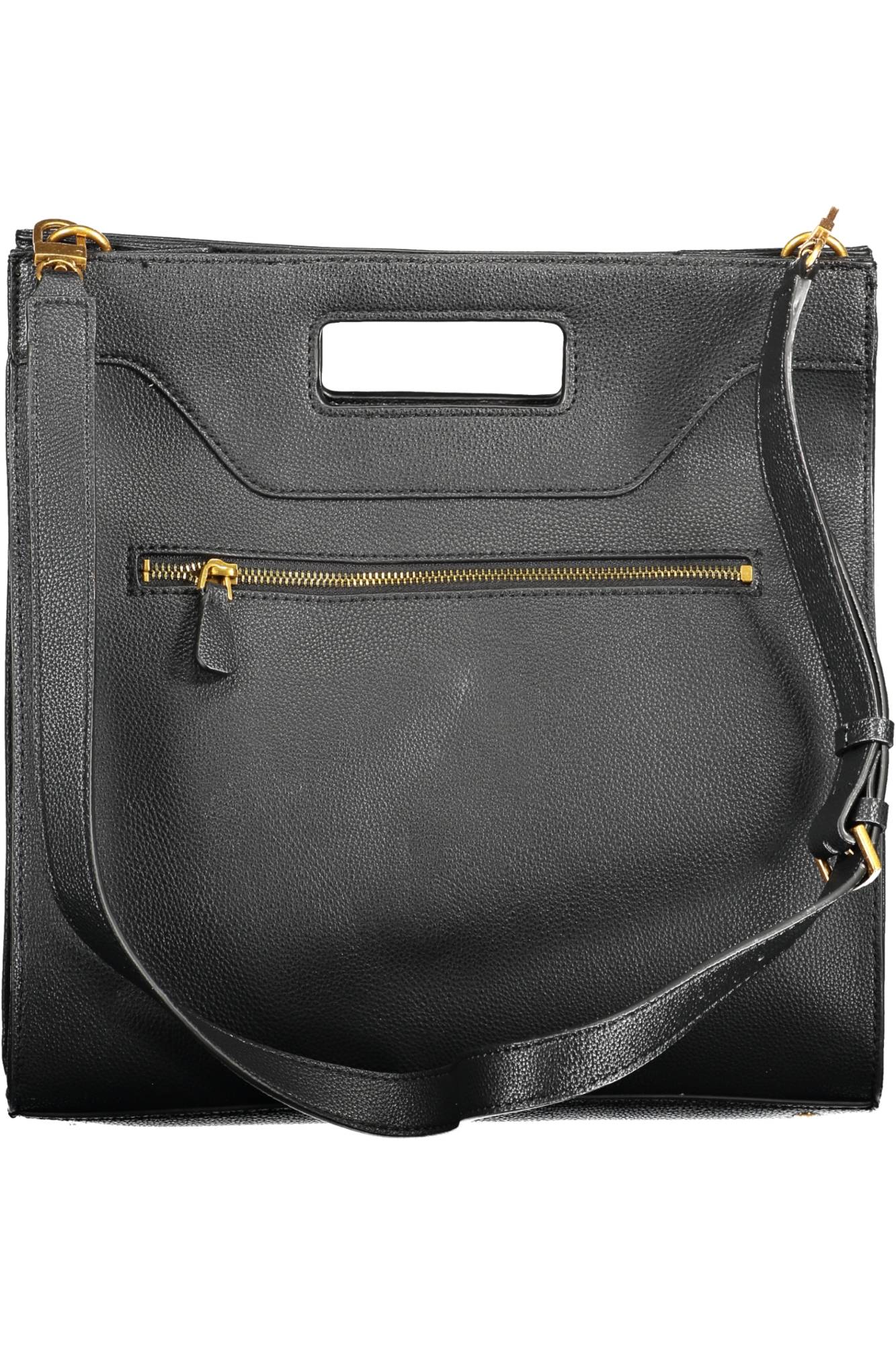 VB840523_NERO_BLACK – Damen Handtasche Schwarz: Vielseitige 2 Henkel Tasche mit Fächern – Größe: UNI – Farbe: Nero