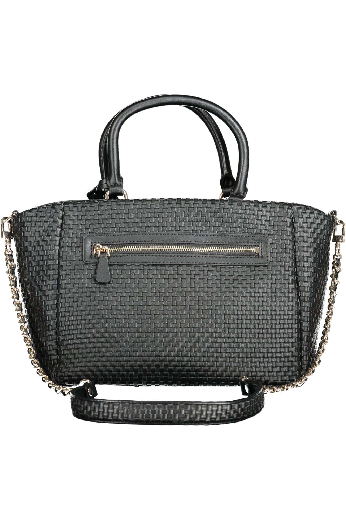 WG921906_NEBLACK – Stylische Damenschultertasche aus schwarzem Leder mit Kettenträger – Größe: UNI – Farbe: Nero