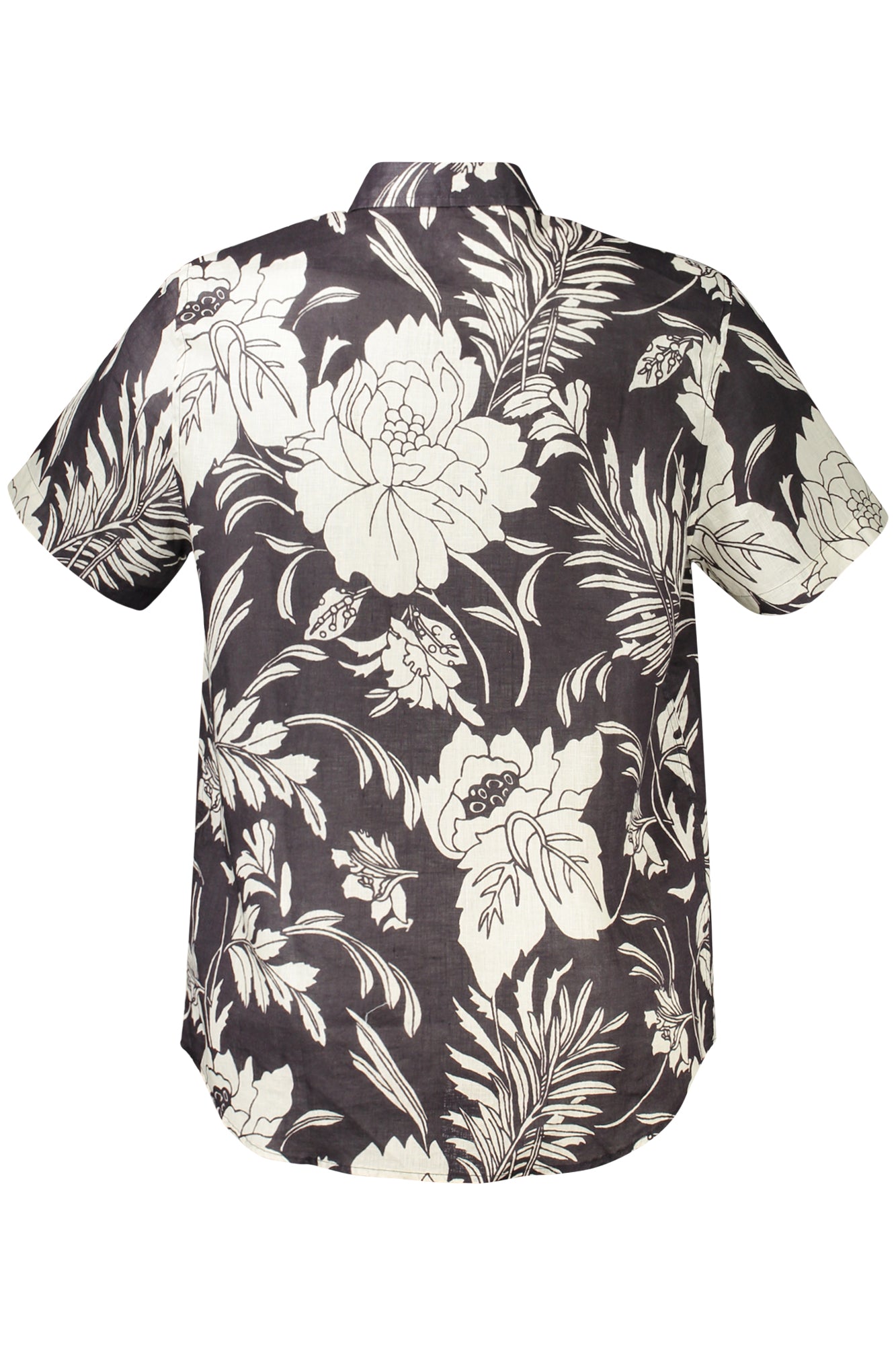 M4GH70WERX0_NEP9WI – Herren Kurzarmhemd Schwarz mit Muster – Regular Fit, Italienischer Kragen – Größe: S, M, L, XL – Farbe: Nero