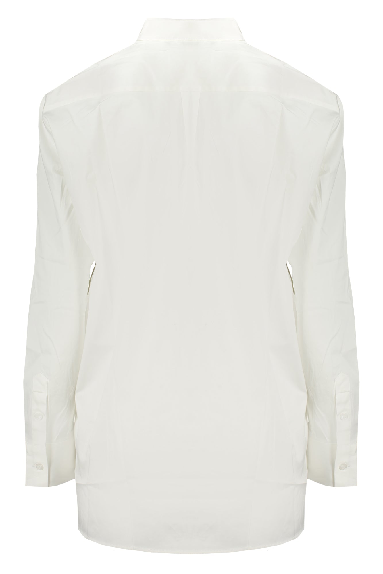 W4YH58WGDJ1_BIG011 – Elegantes Damen Langarmhemd aus Bio-Baumwolle mit italienischem Kragen – Größe: XS, S, M, L, XL – Farbe: Bianco