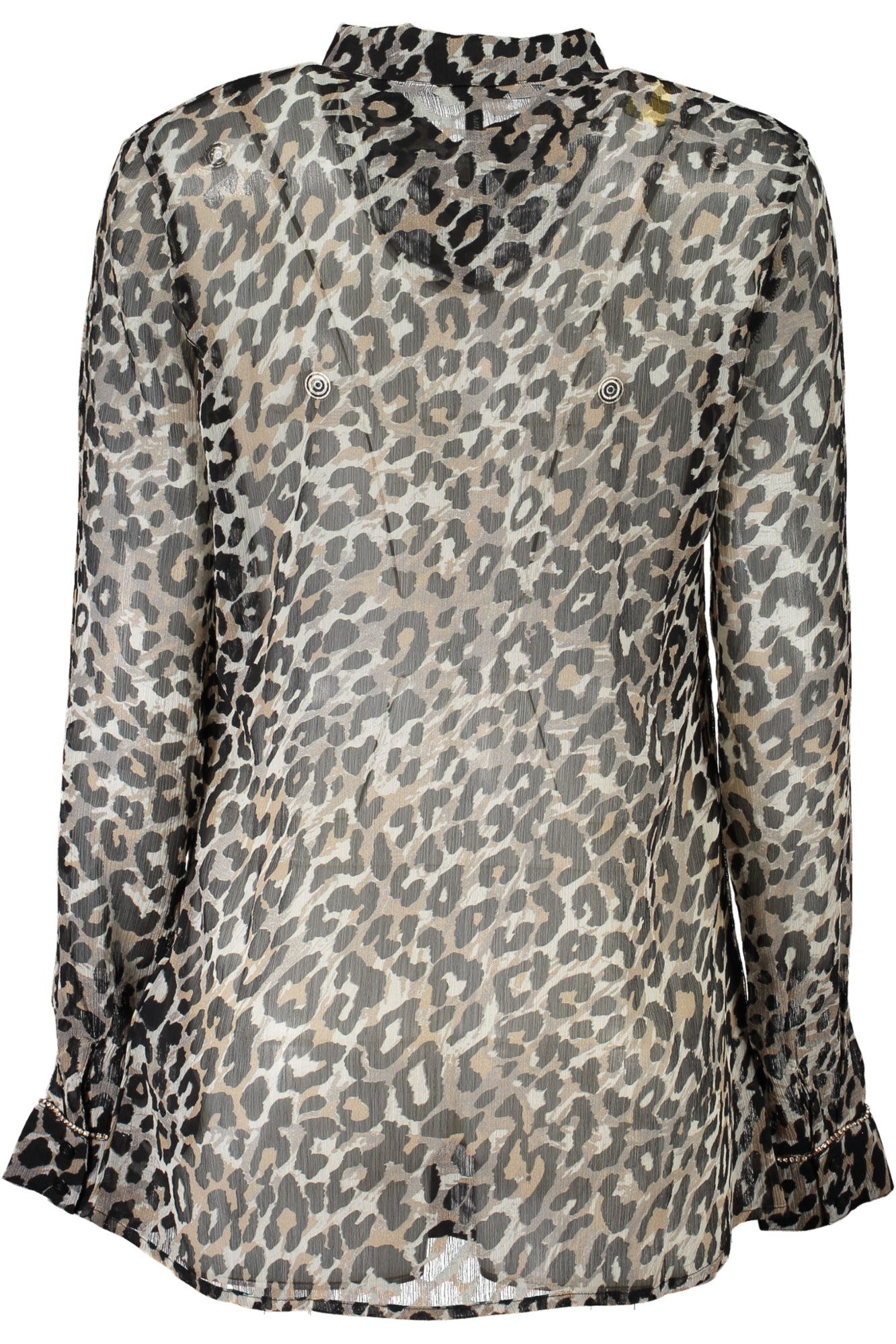 W4RH39WDW52_NEP22W – Elegantes Damen Langarmshirt mit italienischem Kragen und Kontrastdetails – Größe: M – Farbe: Nero