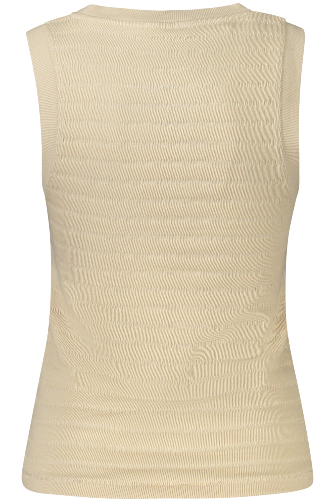 W4GP09KC790_BEG1M5 – Beiges Damen-Top: Stilvolles Trägershirt mit Kontrastdetails – Größe: XS, S, M, L – Farbe: Beige