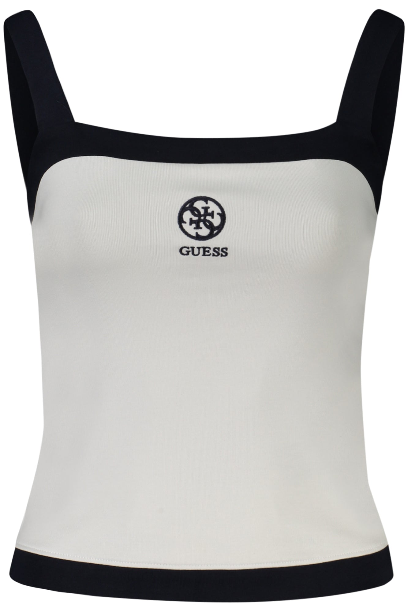 V4GP00KBP41_BIG011 – Weißes Damen Tanktop mit Kontrastdetails aus Bio-Baumwolle – Größe: S – Farbe: Bianco