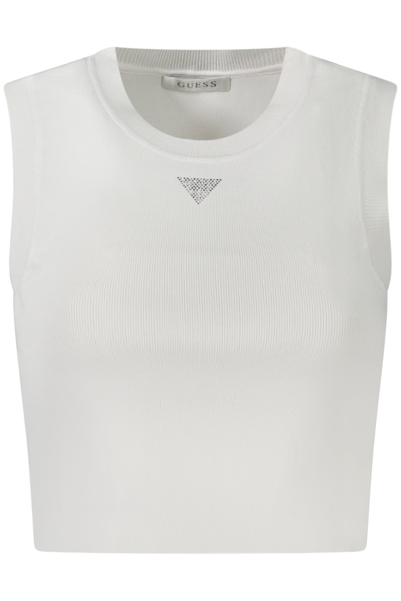 W4GZ34Z3F40_BIG011 – Weißes Damen-Trägertop mit Strass & Logo – Rundhals, stilvolle Details – Größe: L, XS, S, M – Farbe: Bianco