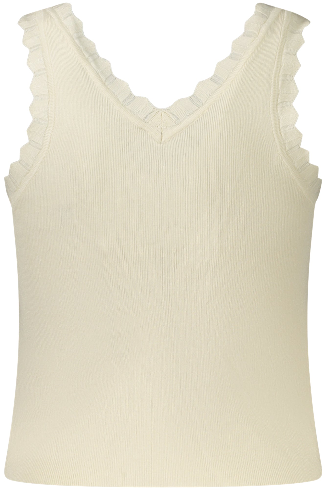 W4GZ30Z2Y72_BIG012 – Damen-Stricktop Weiß mit V-Ausschnitt & Strass - Elegantes Design – Größe: XS, S, M, L – Farbe: Bianco