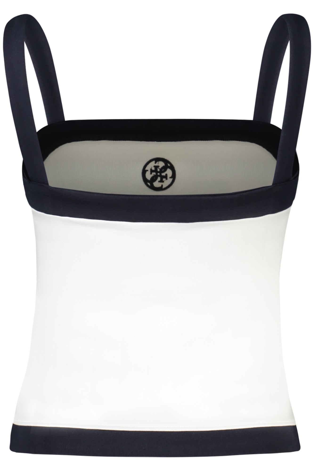 V4GP00KBP41_BIG011 – Weißes Damen Tanktop mit Kontrastdetails aus Bio-Baumwolle – Größe: S – Farbe: Bianco