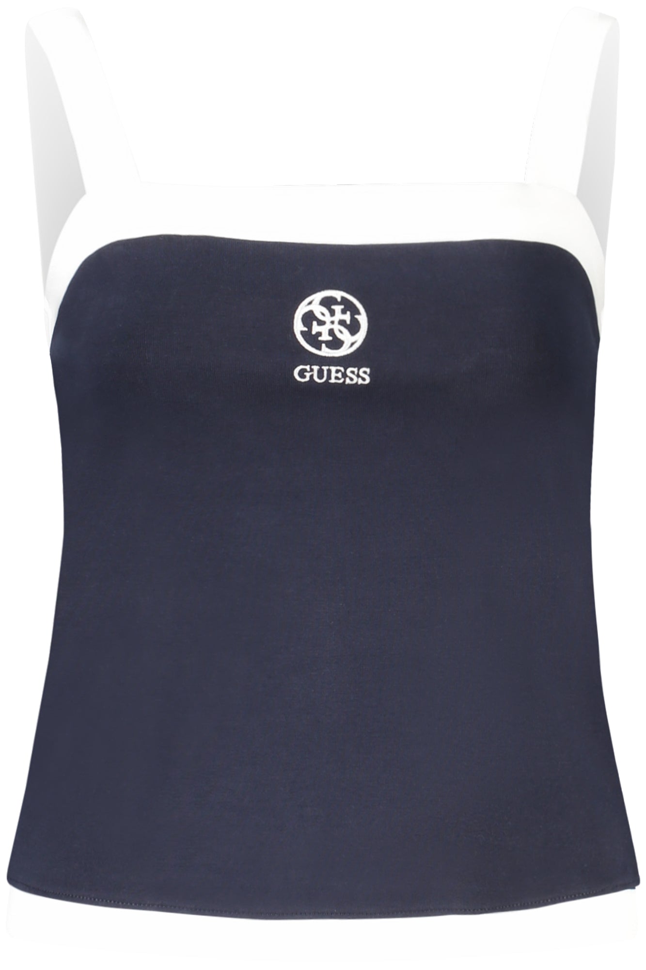 V4GP00KBP41_BLA71W – Bio-Baumwolle Damen-Top in Blau mit Stickerei und Kontrastdetails – Größe: XS, S, L – Farbe: Blu