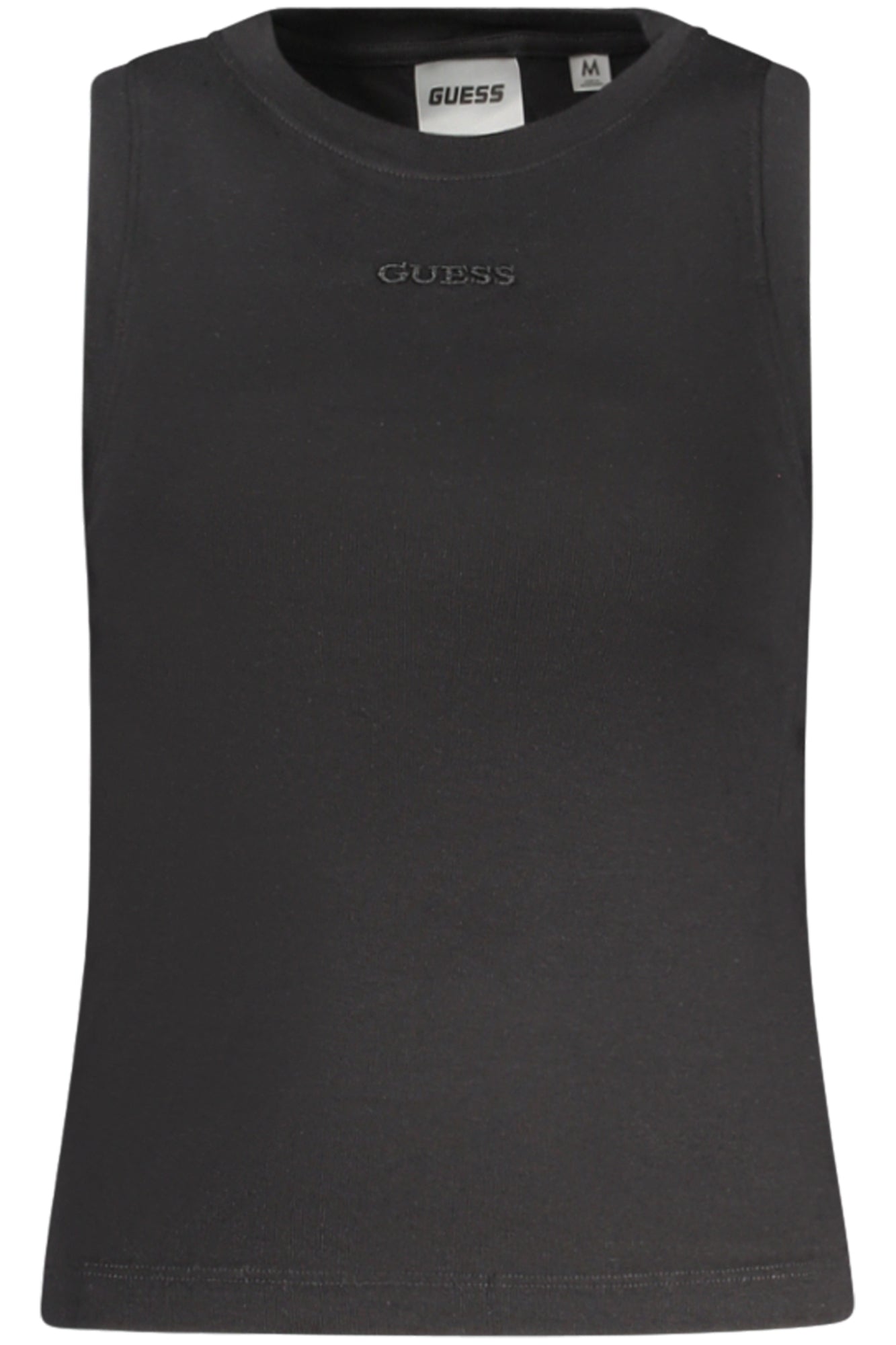 V5RP14KCOI1_NEJBLK – Stylisches Damen-Tanktop in Schwarz mit Rundhals und Logo-Stickerei – Größe: XS, S, M, L – Farbe: Nero