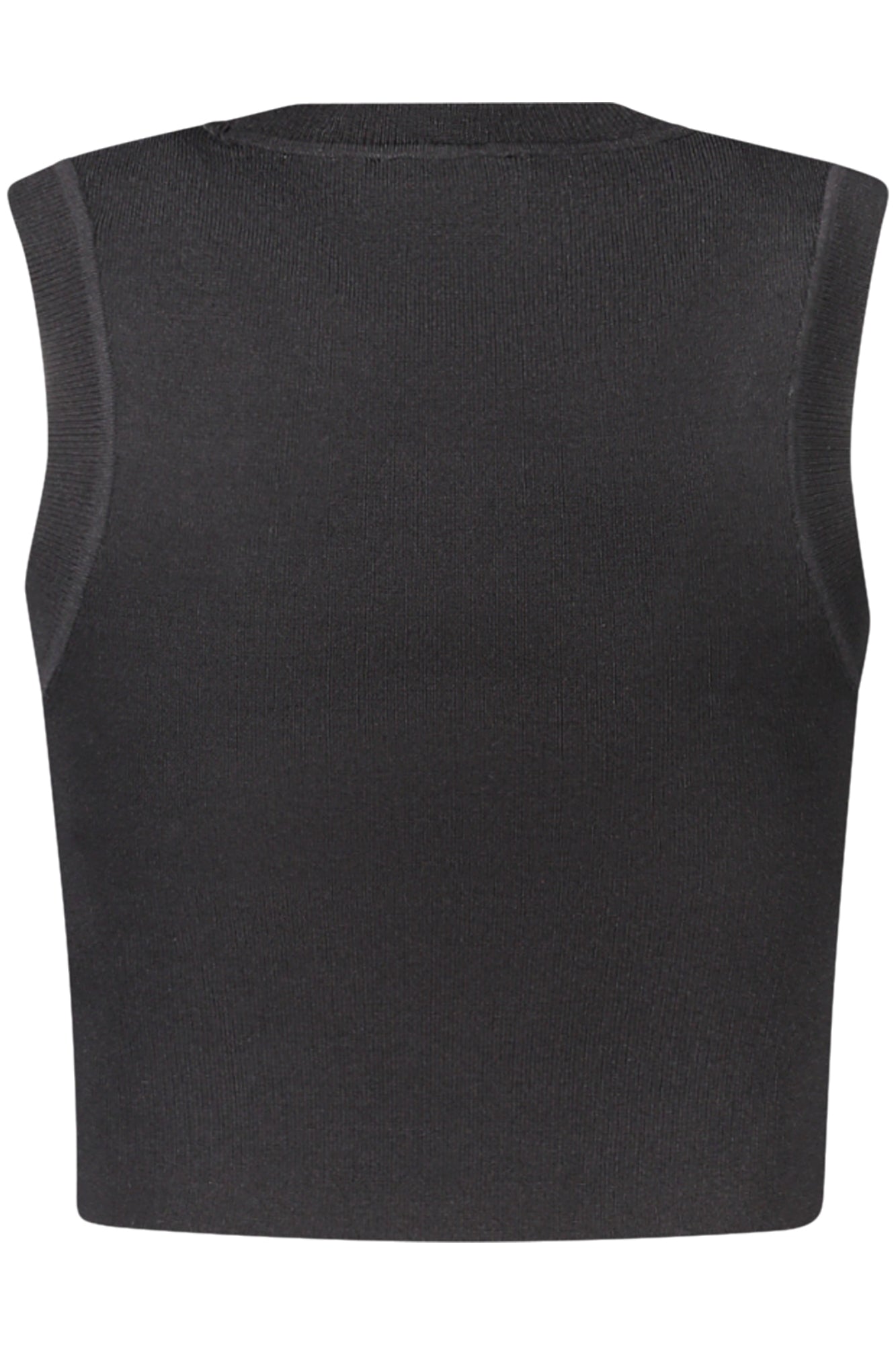 W4GZ34Z3F40_NEJBLK – Elegantes Damen Tanktop Schwarz mit Strass & Logo Applikation – Größe: XS, S, M, L – Farbe: Nero