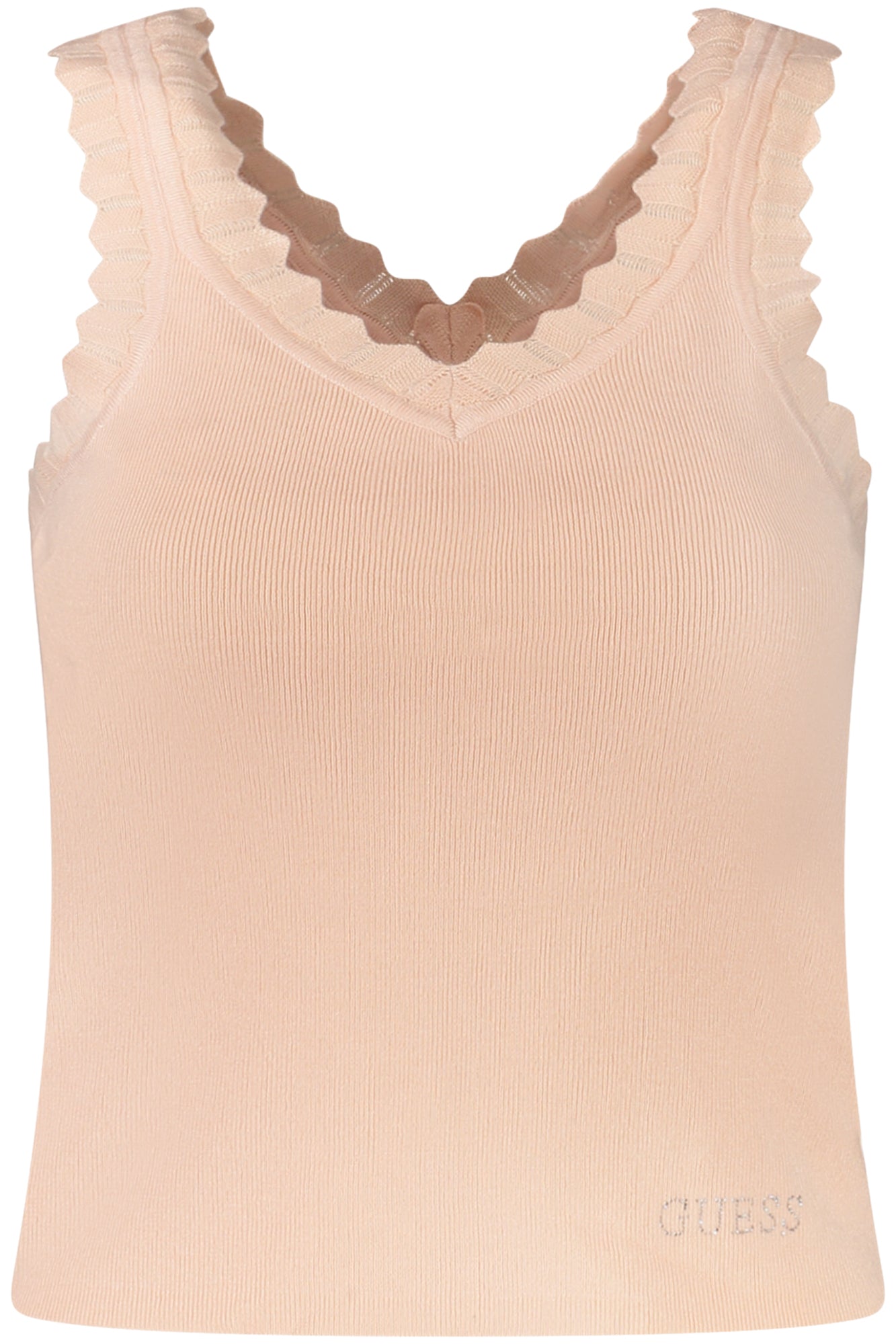 W4GZ30Z2Y72_RSG6K8 – Rosa Damentop mit V-Ausschnitt & Strass – Stilvoll & Modern – Größe: XS, S, M, L – Farbe: Rosa