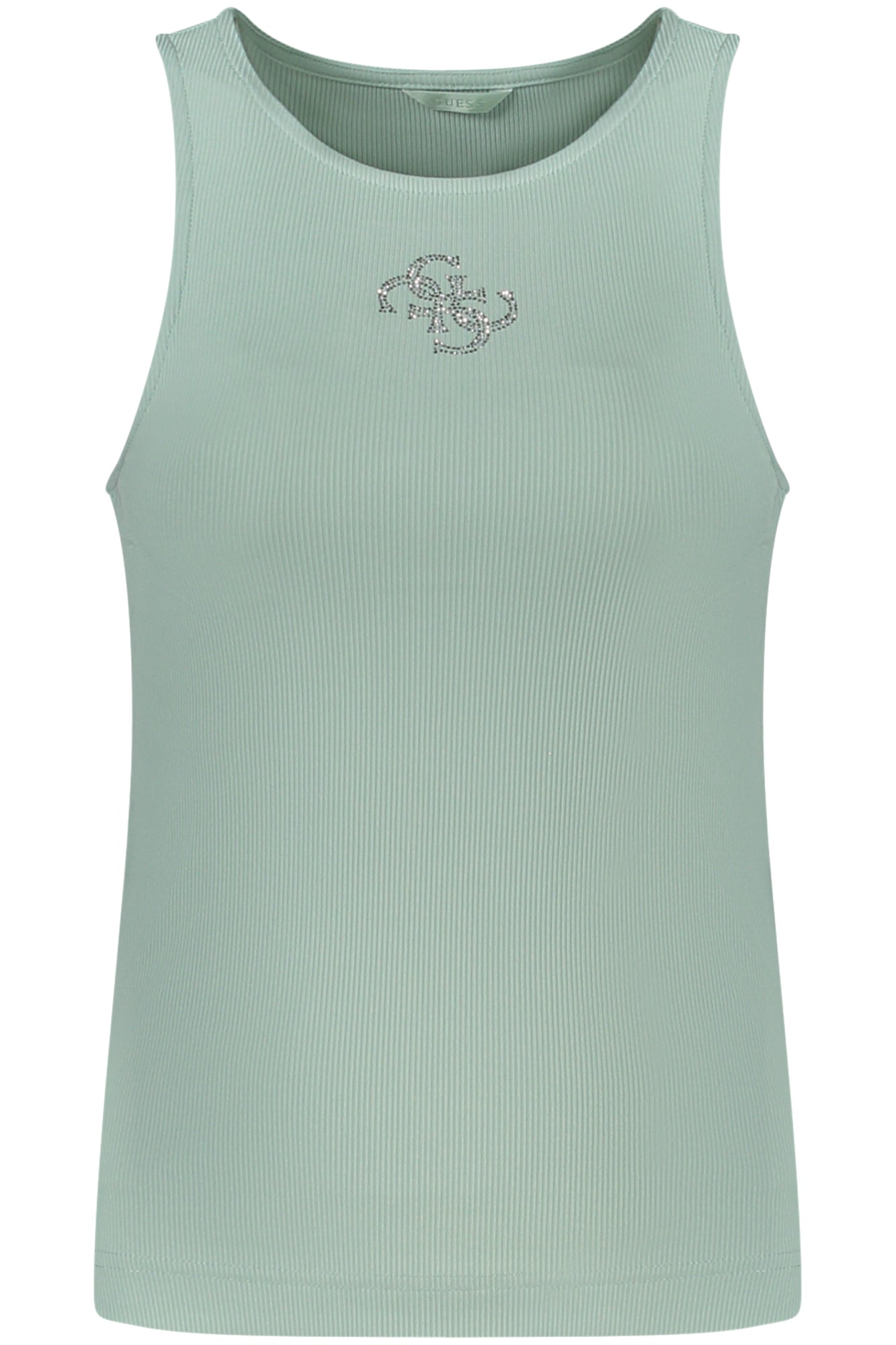 W5GP57KCV52_VEG7R6 – Damentop Grün mit Strass & Breiten Trägern - Elegantes Trägerhemd – Größe: XS, S, M, L – Farbe: Verde