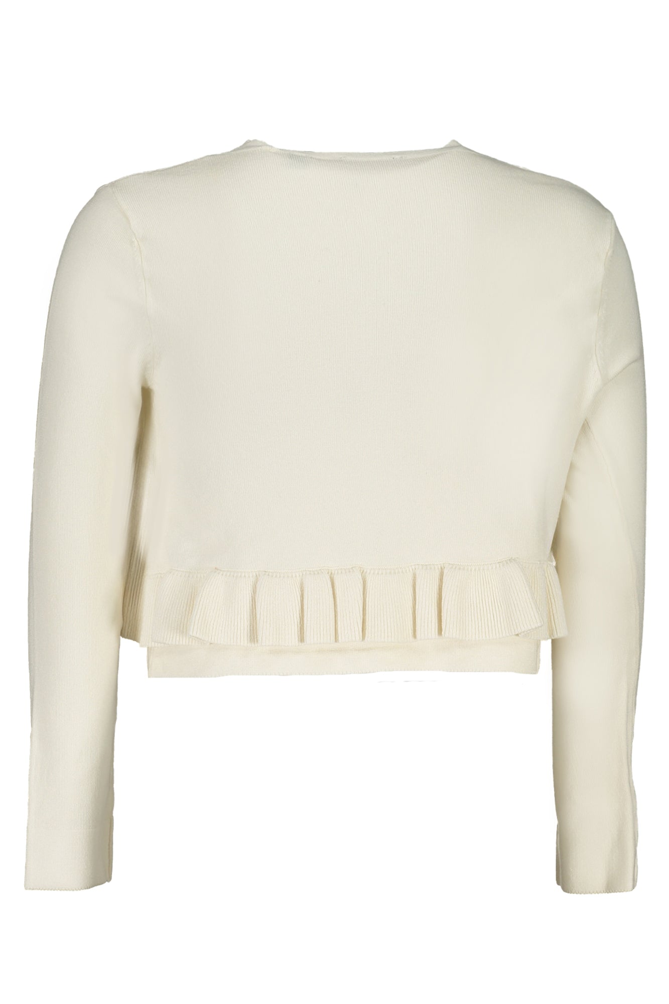 J3YR06Z2NQ2_BIG012 – Weiße Mädchen Strickjacke mit Kontrastdetails und Logoknöpfen – Größe: 8A, 10A, 12A – Farbe: Bianco