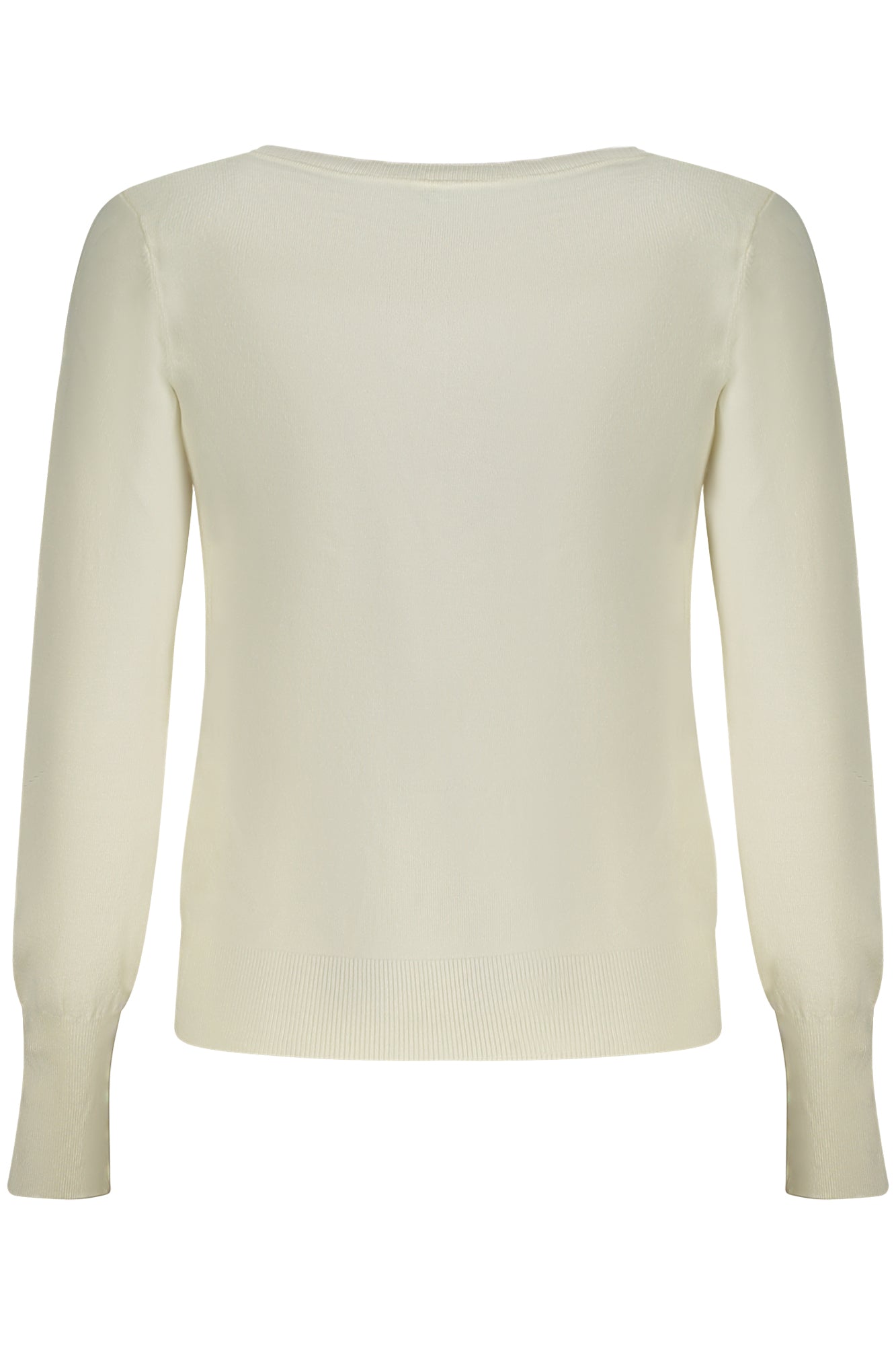 W2YR33Z2V62_BIG012 – Elegante Damen-Strickjacke Weiß mit V-Ausschnitt & Strass-Applikationen – Größe: S, M, L, XL, 2XL – Farbe: Bianco