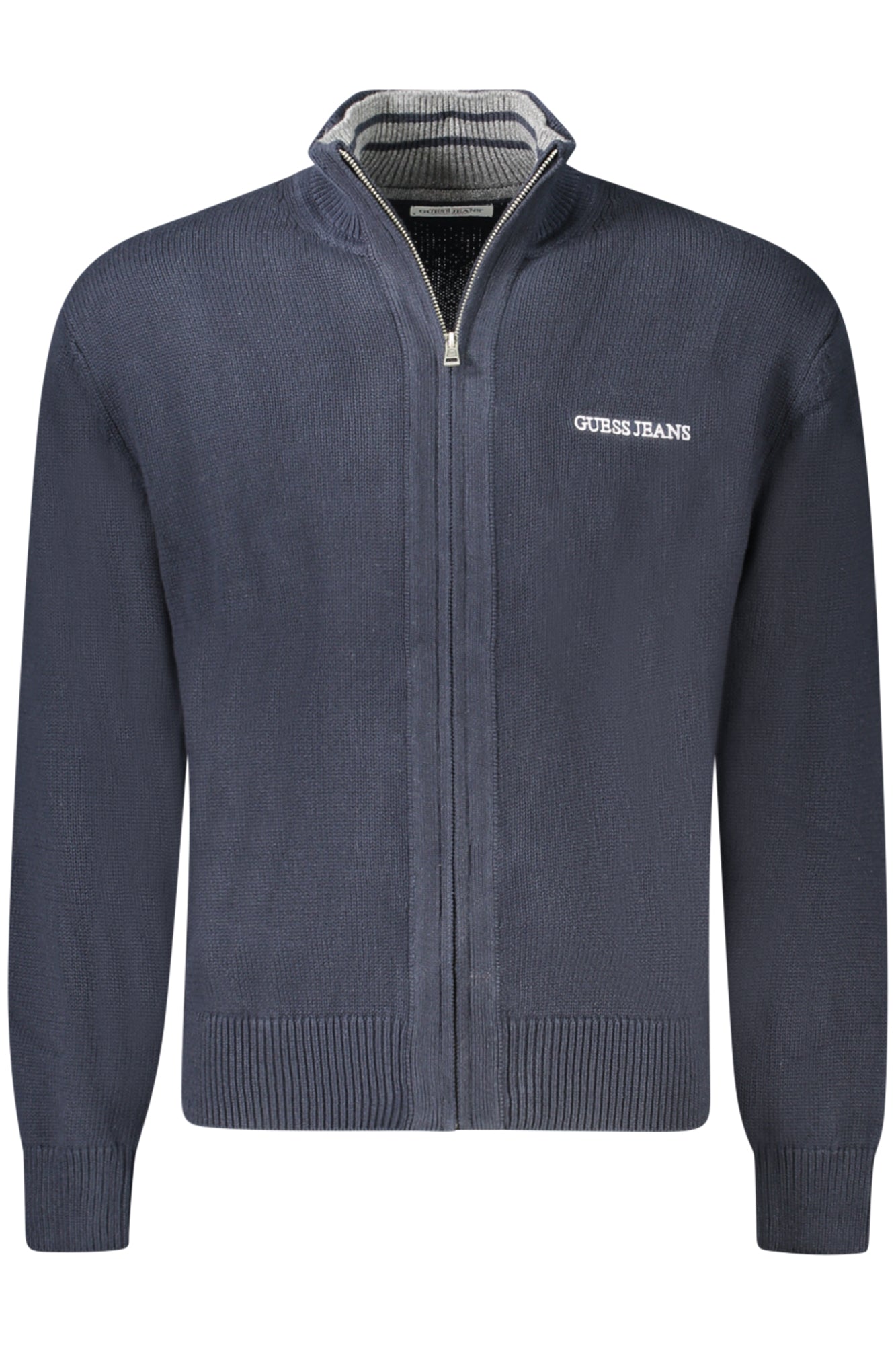 M5RR30Z3HM1_BLA71W – Moderner Herren-Cardigan Blau mit Reißverschluss und Logo-Stickerei – Größe: S, M, L, XL – Farbe: Blu