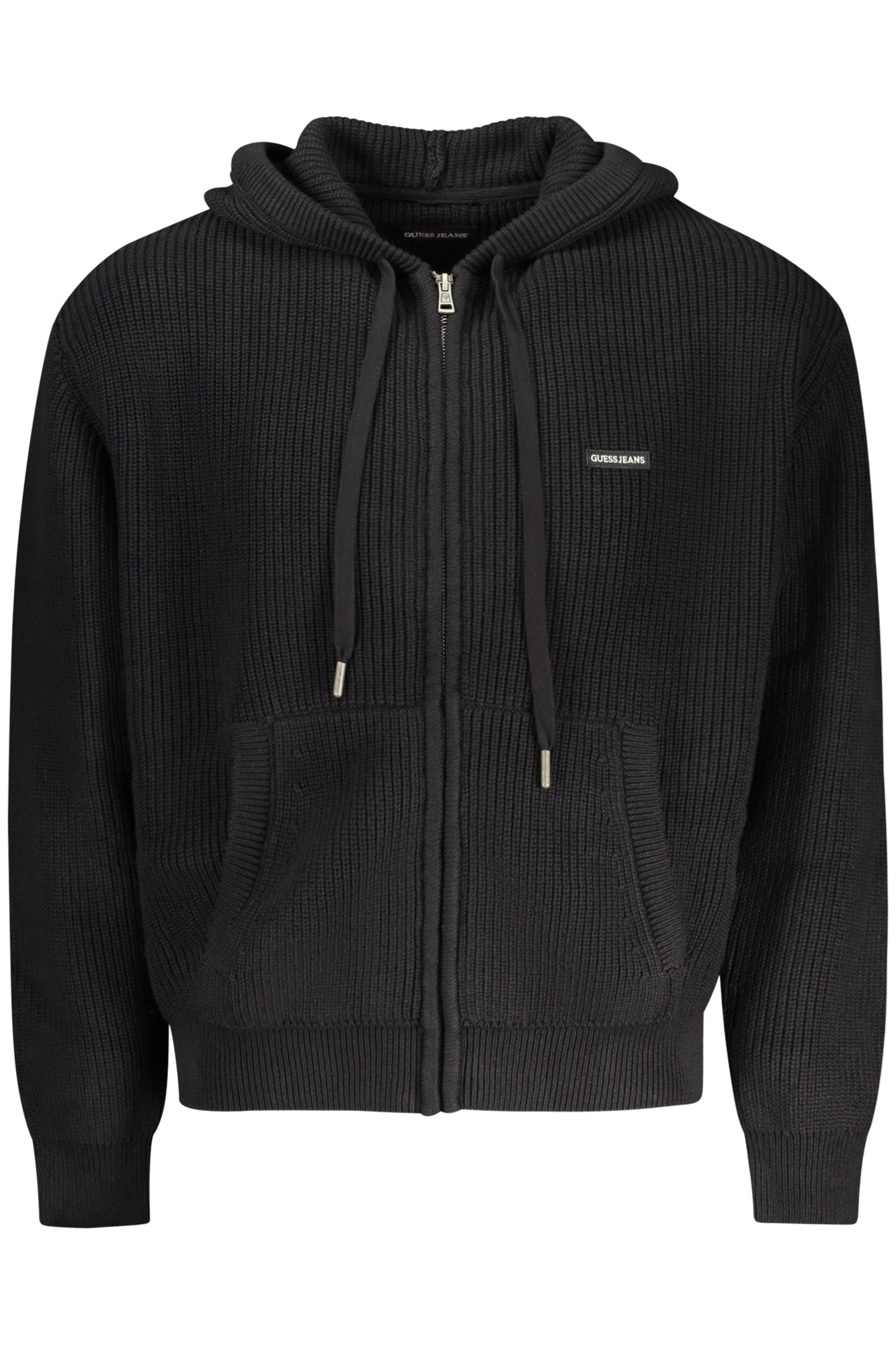 M5YR20Z3P41_NEJBLK – Schwarzer Herren-Cardigan aus Bio-Baumwolle mit Kapuze & Taschen – Größe: M, L, XL, 2XL – Farbe: Nero