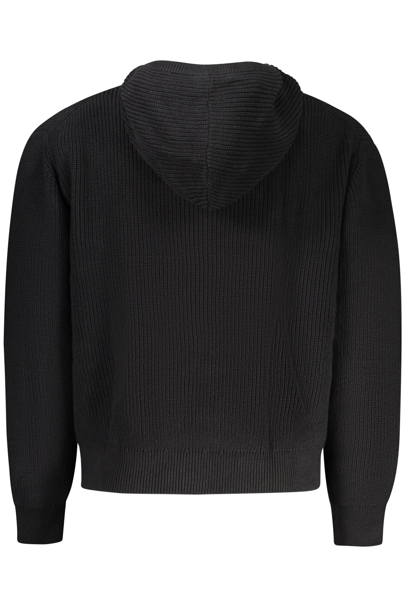 M5YR20Z3P41_NEJBLK – Schwarzer Herren-Cardigan aus Bio-Baumwolle mit Kapuze & Taschen – Größe: M, L, XL, 2XL – Farbe: Nero