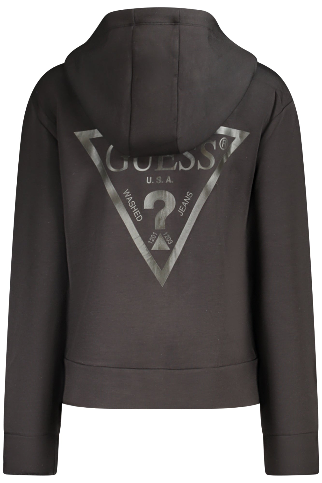 V3RQ11K7UW2_NEJBLK – Stylisches Damen Sweatshirt mit Kapuze und Reißverschluss in Schwarz – Größe: XS, S, M, L – Farbe: Nero