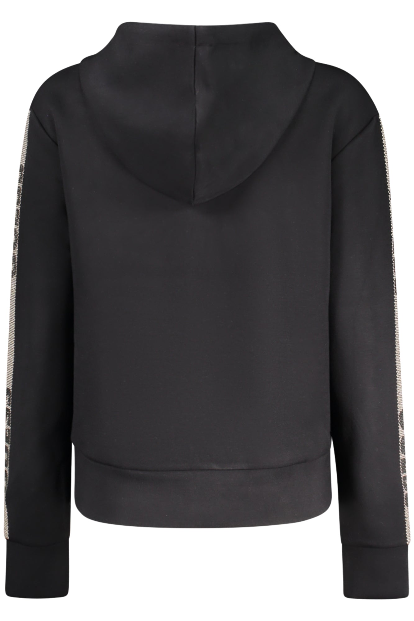 W5RQ03KBYE2_NEJBLK – Damen Sweatshirt Schwarz mit Reißverschluss & Strass-Applikation – Größe: XS, S, M, L – Farbe: Nero