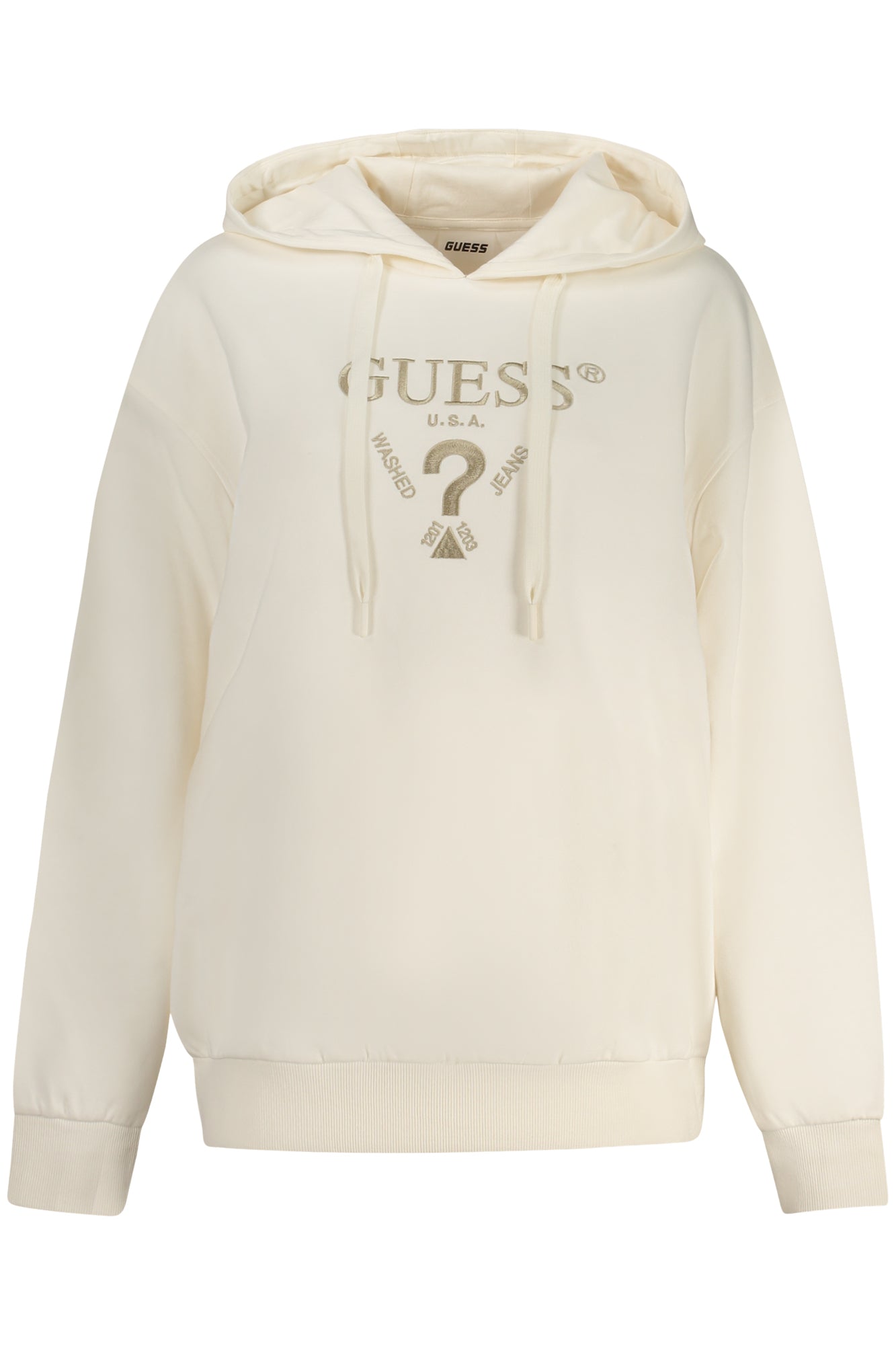 V5RQ11KC3D2_BEG6K5 – Beiger Damen Kapuzenpullover mit Stickerei und Logo - Langer Ärmel – Größe: XS, S, M, L – Farbe: Beige
