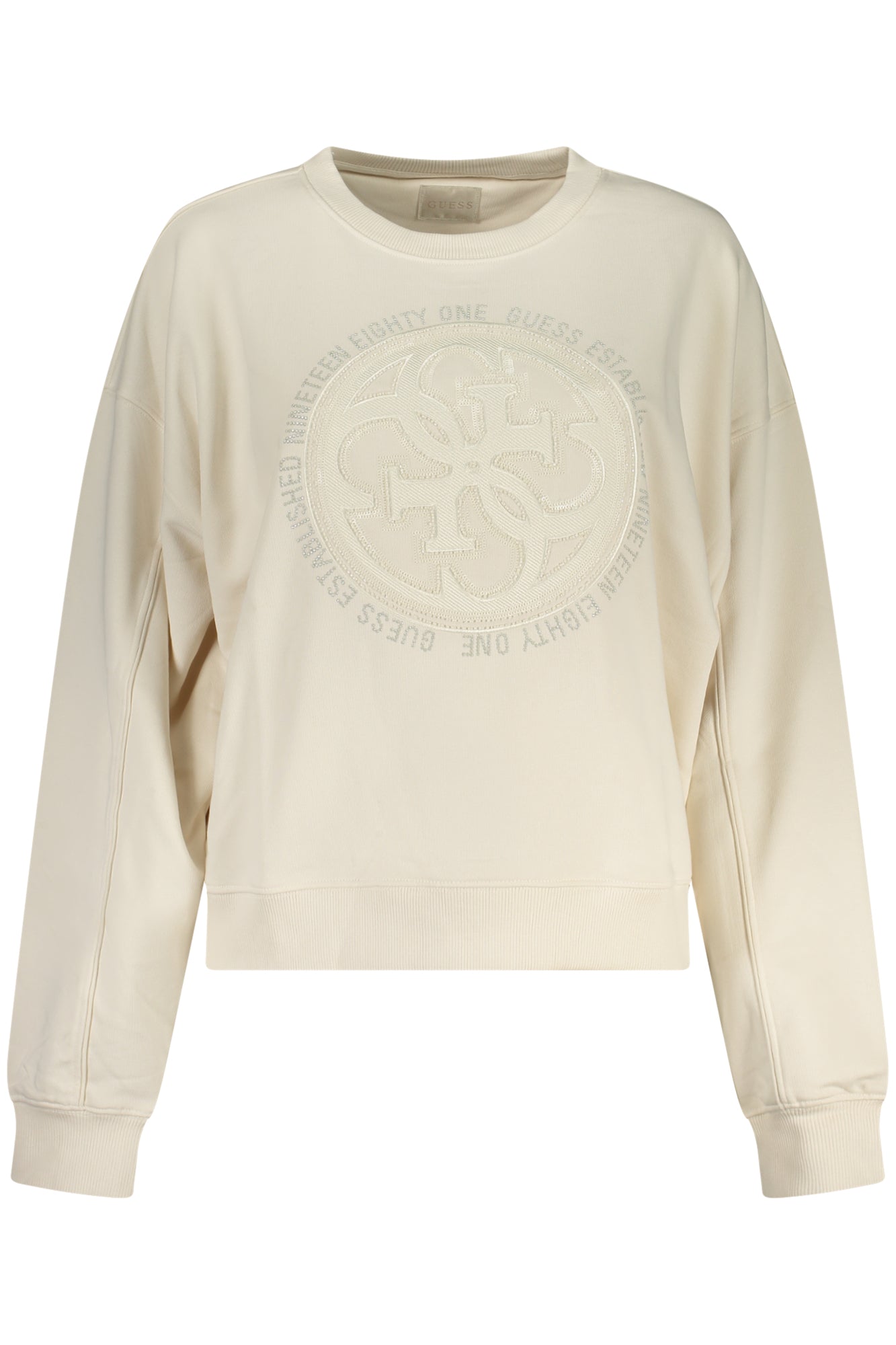 W5YQ07KB681_BIG9L9 – Damen Sweatshirt in Weiß: Bio-Baumwolle, Strass & Stickerei – Größe: XS, S, M, L, XL – Farbe: Bianco