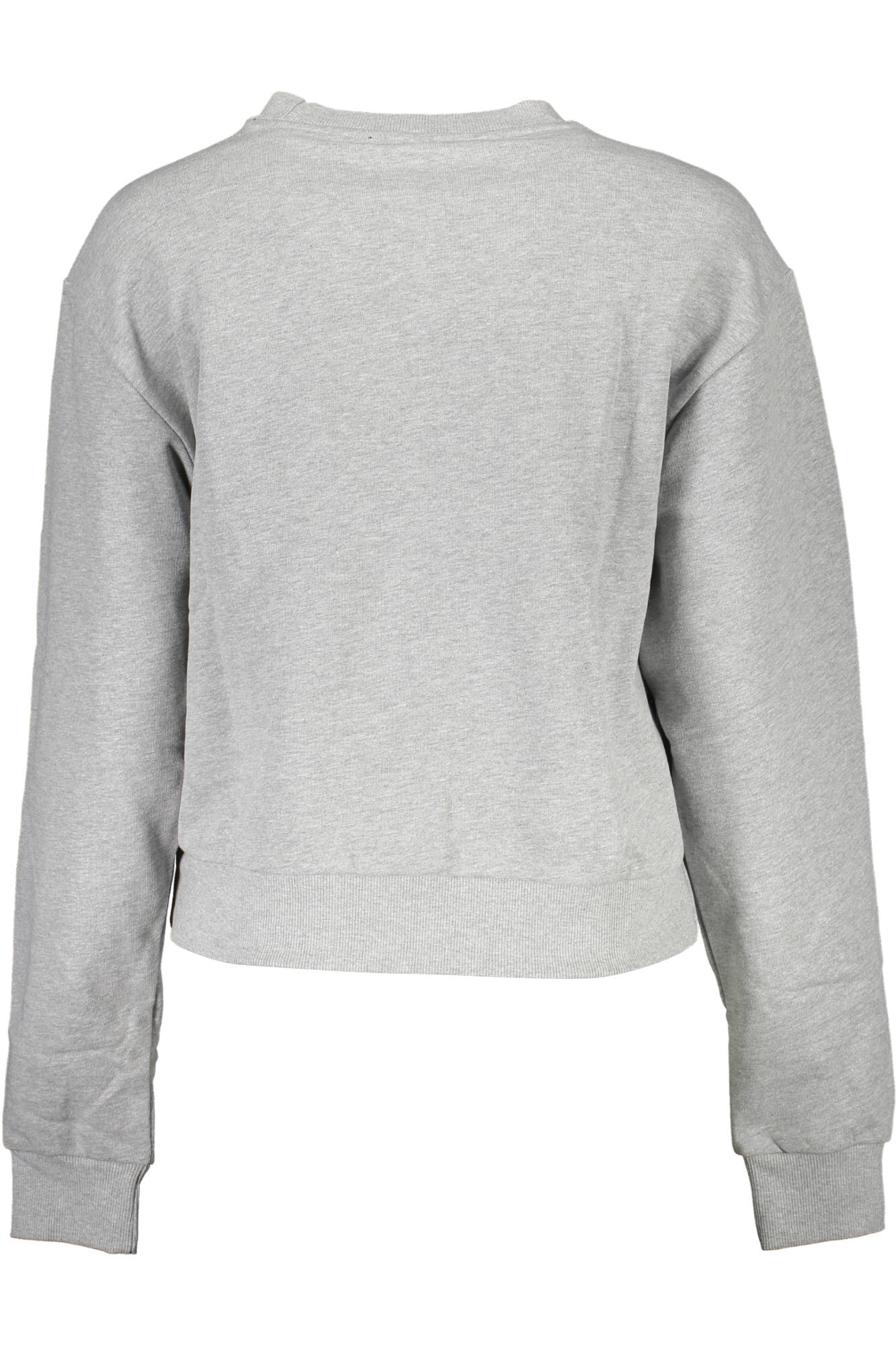 W1RQ04K68I0_GRIGIO_LMGY – Grauer Damenpullover: Langarm-Sweatshirt mit Strass und Druck – Größe: XL – Farbe: Grigio