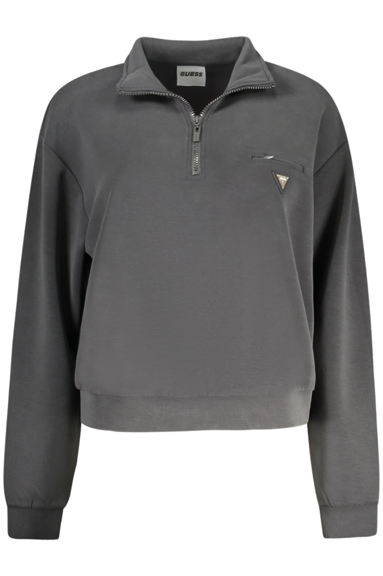 V5RQ10KCAY2_NEJBLK – Eleganter Damenpullover in Schwarz mit Kontrastdetails und Logo – Größe: XS, S, M – Farbe: Nero