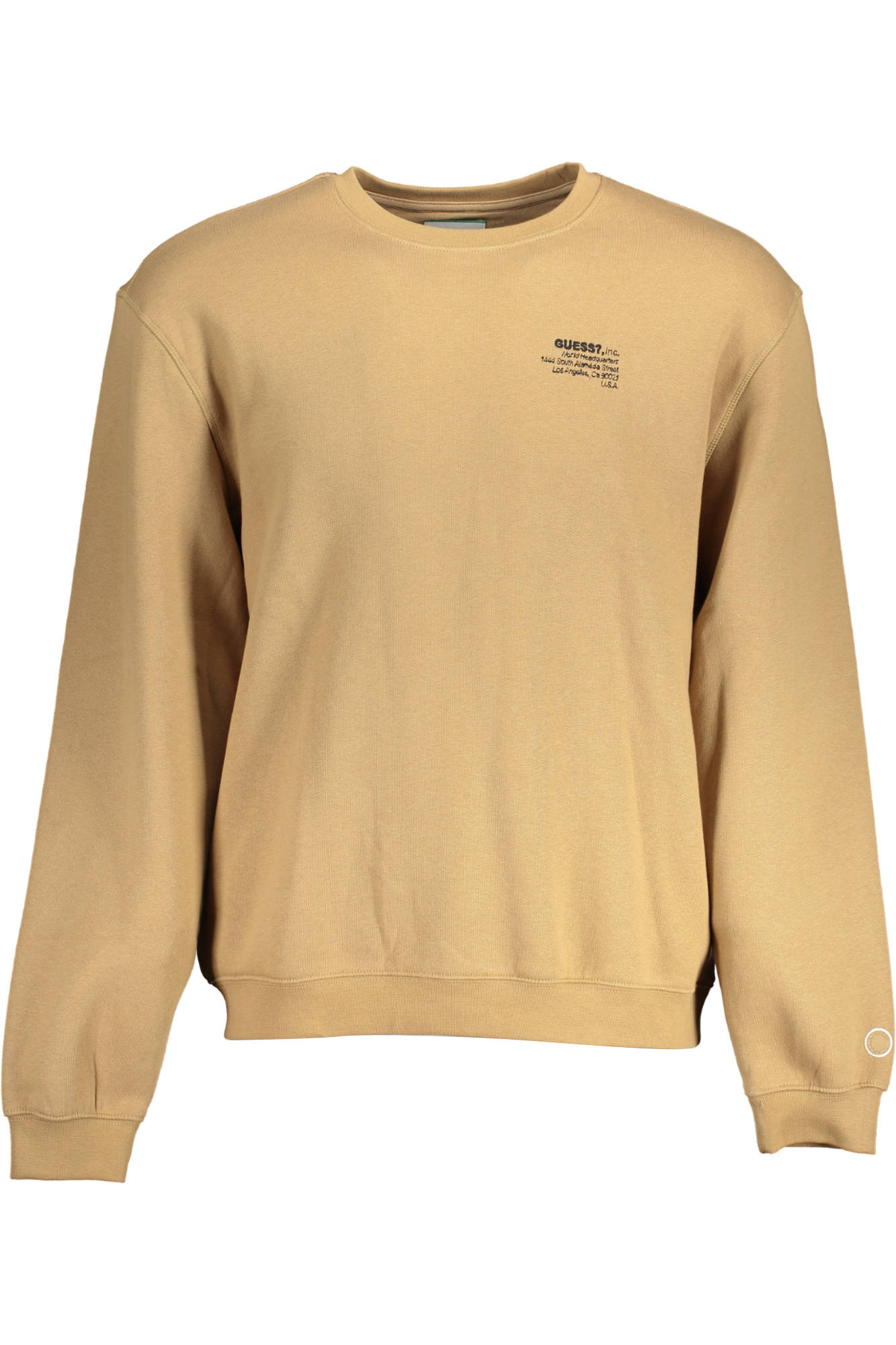 M0YQ55K9V31_BEIGE_G1K6 – Beiges Herren-Sweatshirt ohne Reißverschluss mit Stickerei – Größe: XL, M – Farbe: Beige