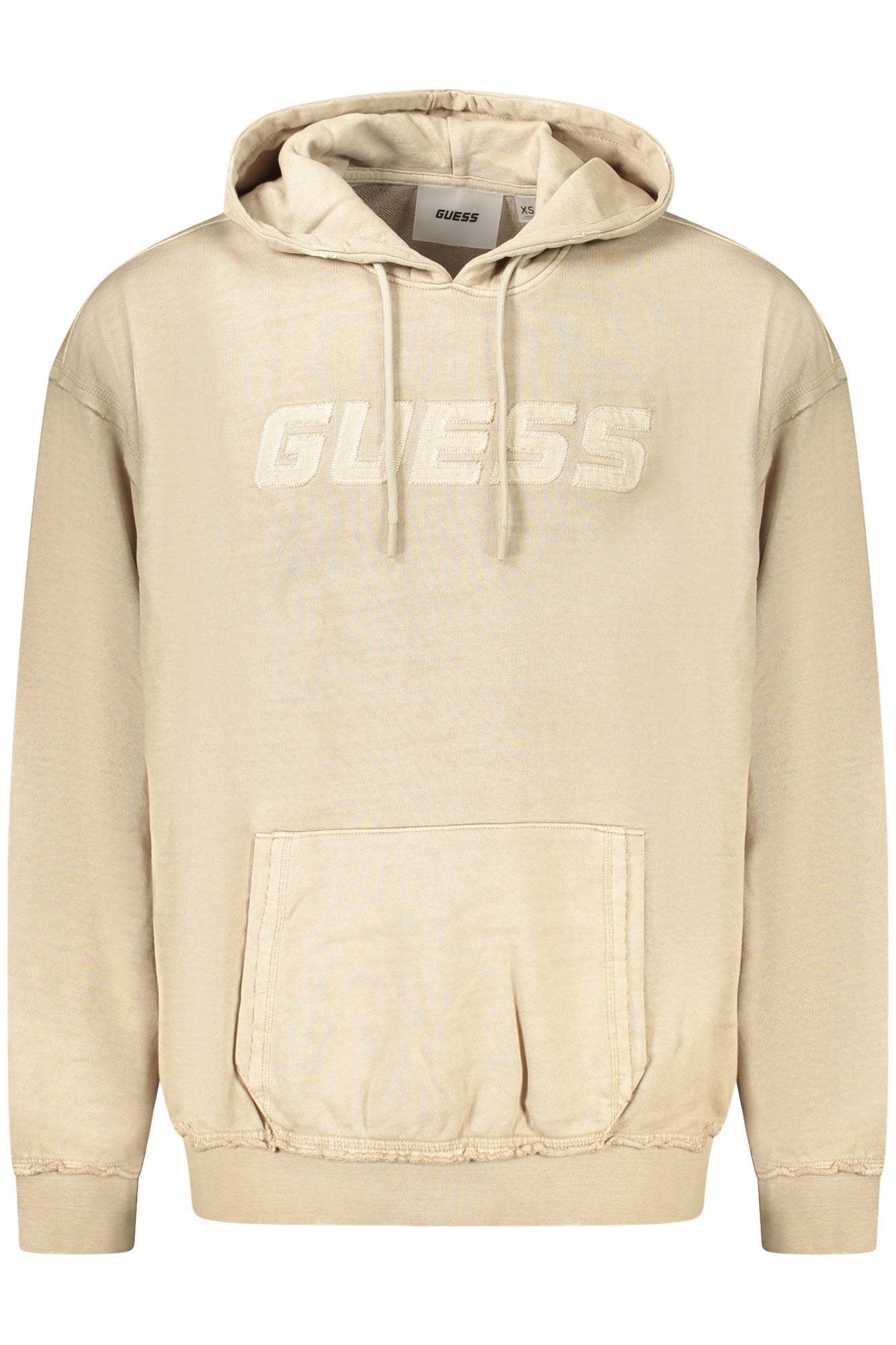Z5RQ07KCE90_BEG1CA – Beiges Langarm-Herren-Sweatshirt mit Kapuze und Stickerei – Größe: XS, S, M, L – Farbe: Beige