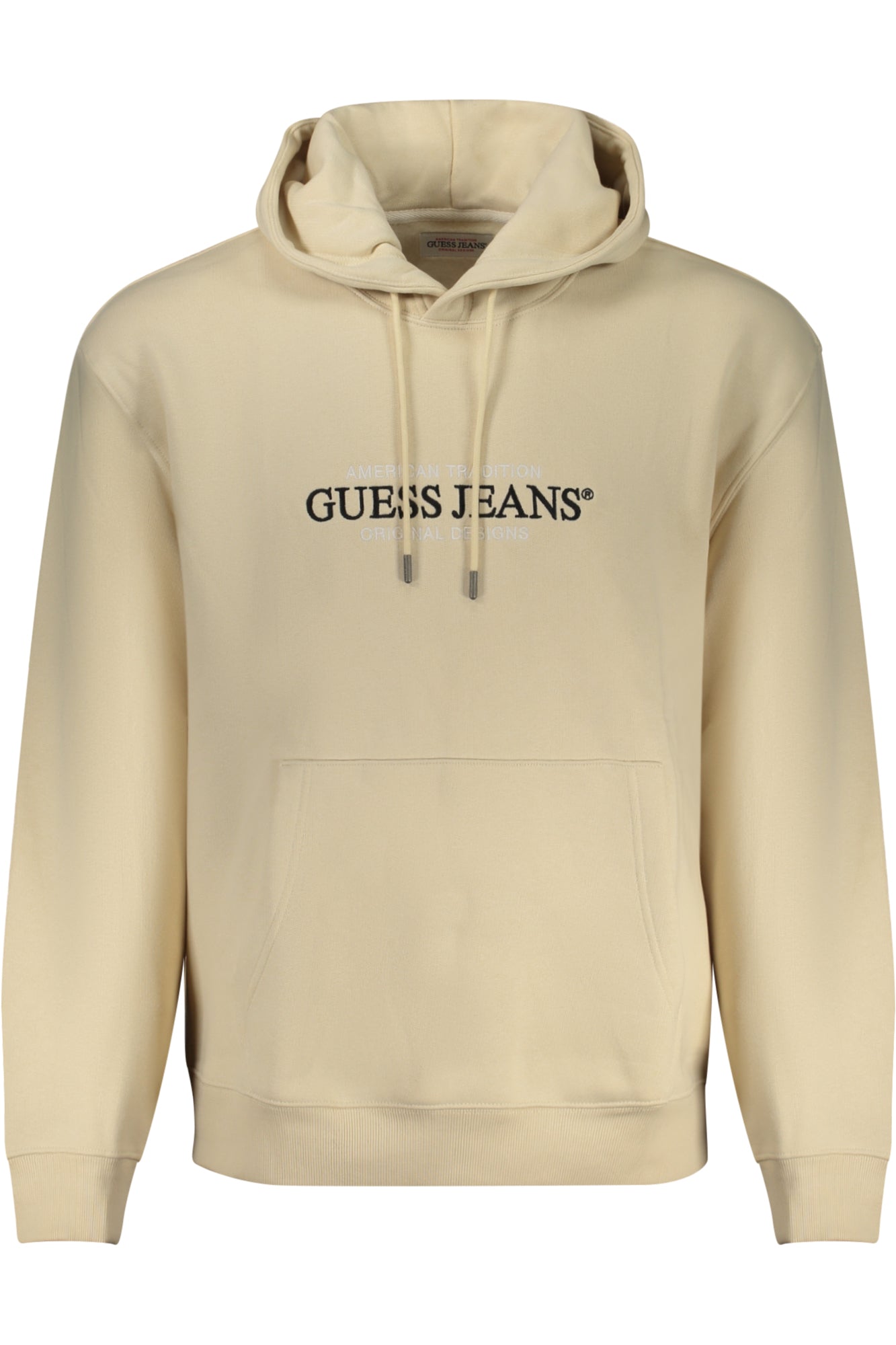 M4YQ23K9V31_BEG1W7 – Beiges Herren Sweatshirt mit Kapuze und Stickerei - Gefüttert & Elegant – Größe: XL – Farbe: Beige