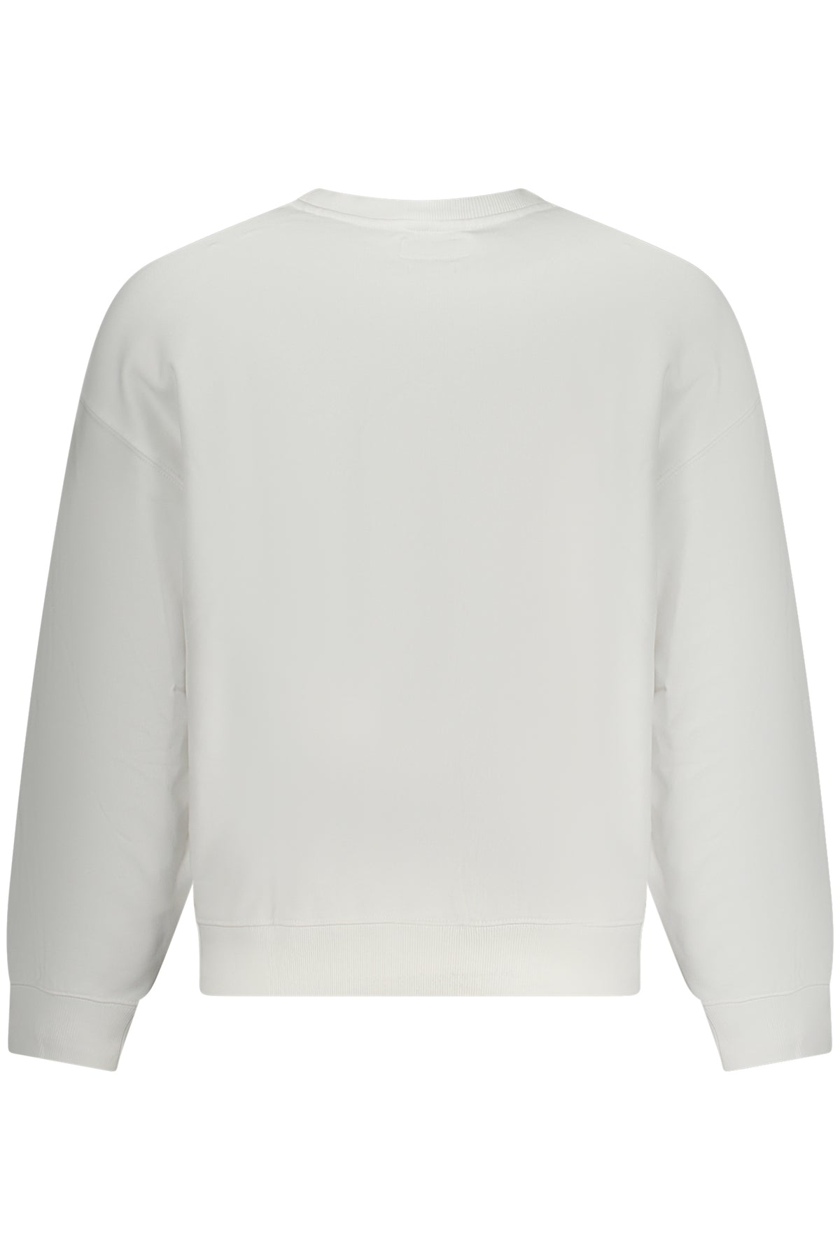 M5RQ35KCPR1_BIG011 – Trendiges weißes Herren-Sweatshirt - Oversize, Rundhals, Stickerei – Größe: XS, S, M, L – Farbe: Bianco