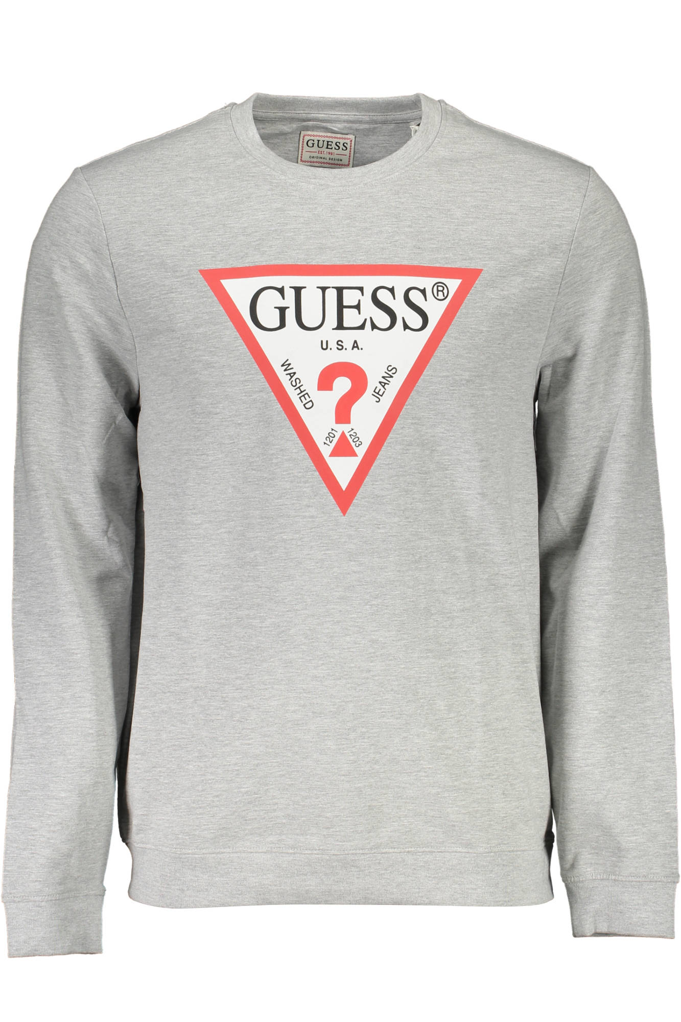 M1RQ37K6ZS1_GRIGIO_H9C9 – Herren Slim Fit Sweatshirt Grau aus Bio-Baumwolle mit Logo-Druck – Größe: 2XL – Farbe: Grigio