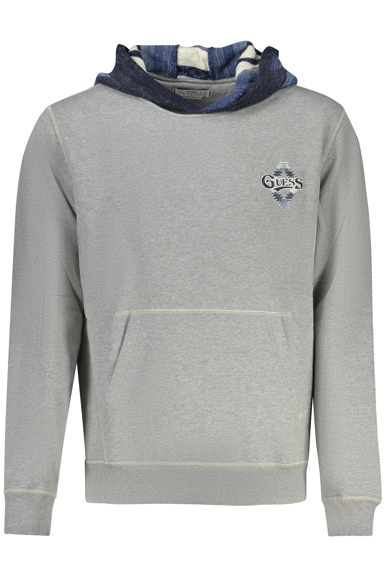 M4BQ22KCH10_GRMRH – Herren Kapuzensweatshirt Grau - Gefüttert mit Kängurutasche & Details – Größe: S, M, L – Farbe: Grigio