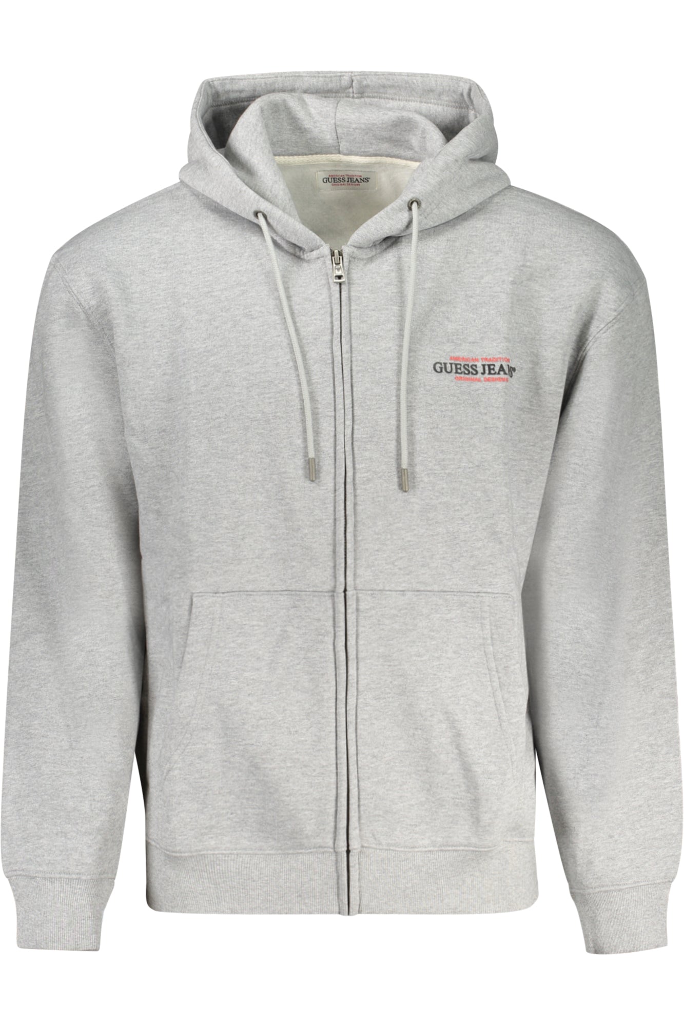 M4YQ23K9V31_GRH90Z – Herren Kapuzenpullover Grau - Gefüttert, Stickerei & Kängurutasche – Größe: M, L, XL – Farbe: Grigio