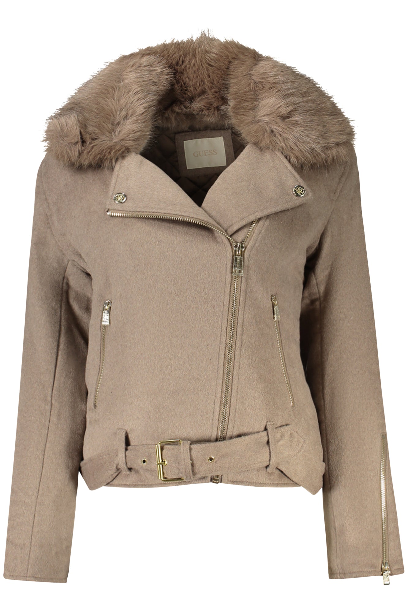 W4BL30WGJG2_BEF1BM – Elegante Damen Sportjacke Beige mit Abnehmbaren Details und Reißverschluss – Größe: XS, S, M – Farbe: Beige