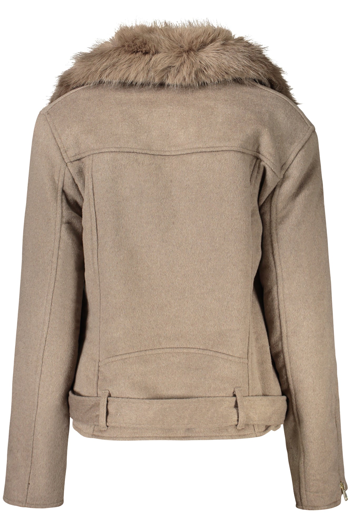 W4BL30WGJG2_BEF1BM – Elegante Damen Sportjacke Beige mit Abnehmbaren Details und Reißverschluss – Größe: XS, S, M – Farbe: Beige