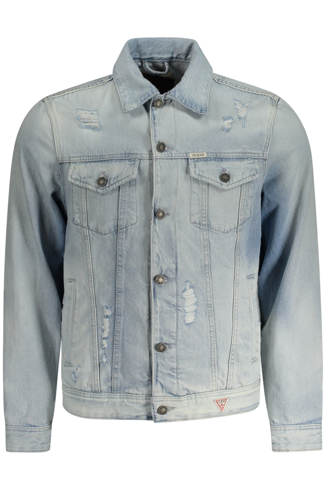 M2GXN1D4HW4_AZDALW – Herren Sport Jeansjacke Blau – Lässiger Look, Bio-Baumwolle, 4 Taschen – Größe: S, M, L, XL – Farbe: Azzurro