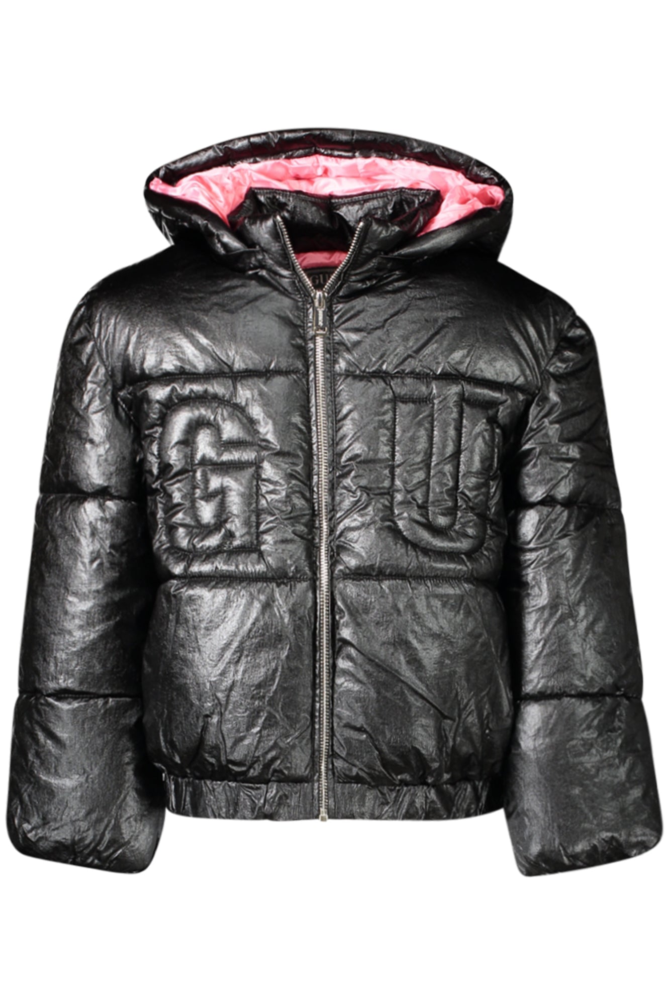 J4BL10WEYO0_NEJBLK – Schwarze Mädchenjacke mit abnehmbarer Kapuze und Kontrastdetails – Größe: 8A – Farbe: Nero