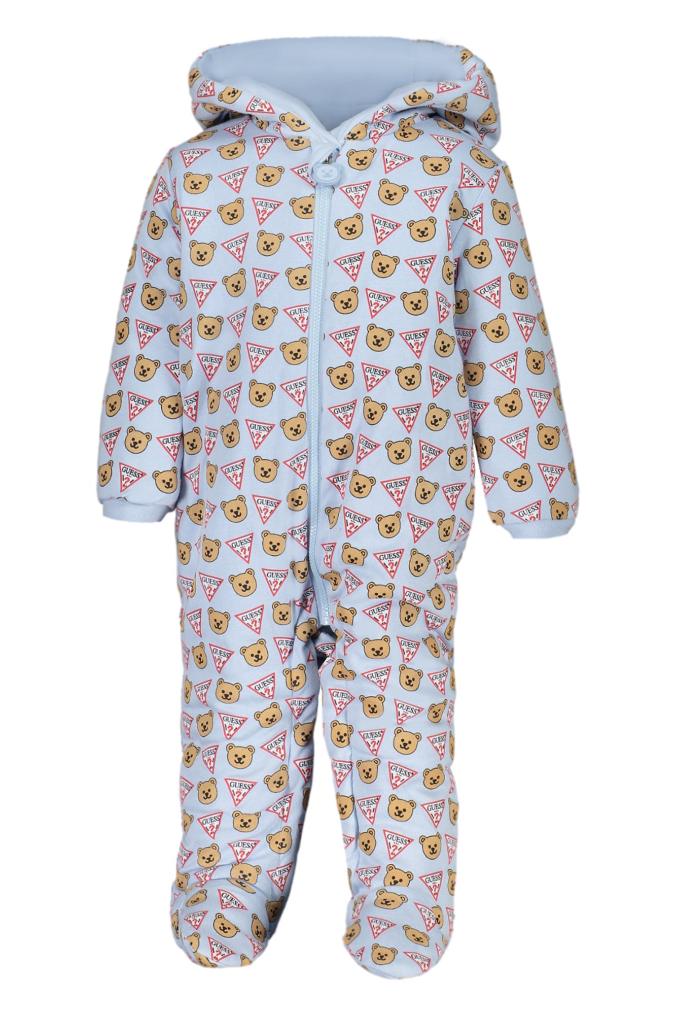 H3YW16KA6W4_AZFTBL – Kinderjacke Blau aus Bio-Baumwolle mit Kapuze und Kontrastdetails – Größe: 6-9M – Farbe: Azzurro