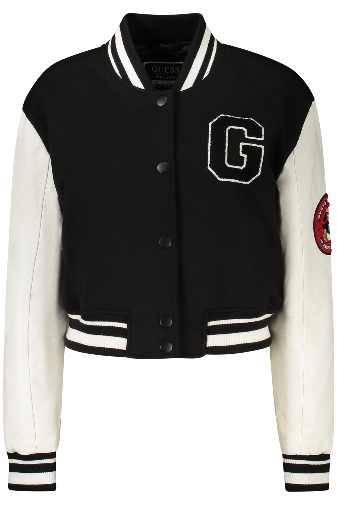 W4RL56KCD20_NEJBLK – Damenjacke Schwarz mit Kontrastdetails und Stickerei – Elegant & Modern – Größe: S, M – Farbe: Nero