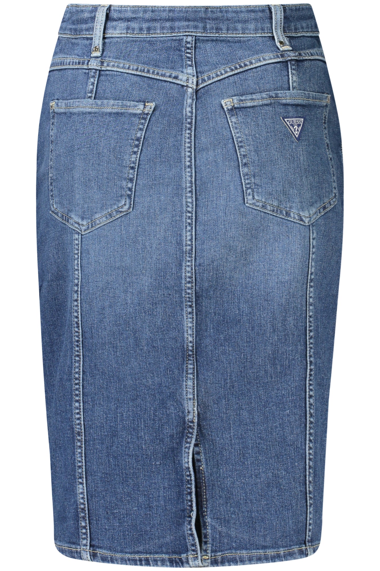 W4YD22D5926_BL3MOT – Lange Damen-Jeansrock Blau: Verwaschen, Reißverschluss, Nachhaltig – Größe: 25, 26, 27, 28, 29, 30, 31 – Farbe: Blu