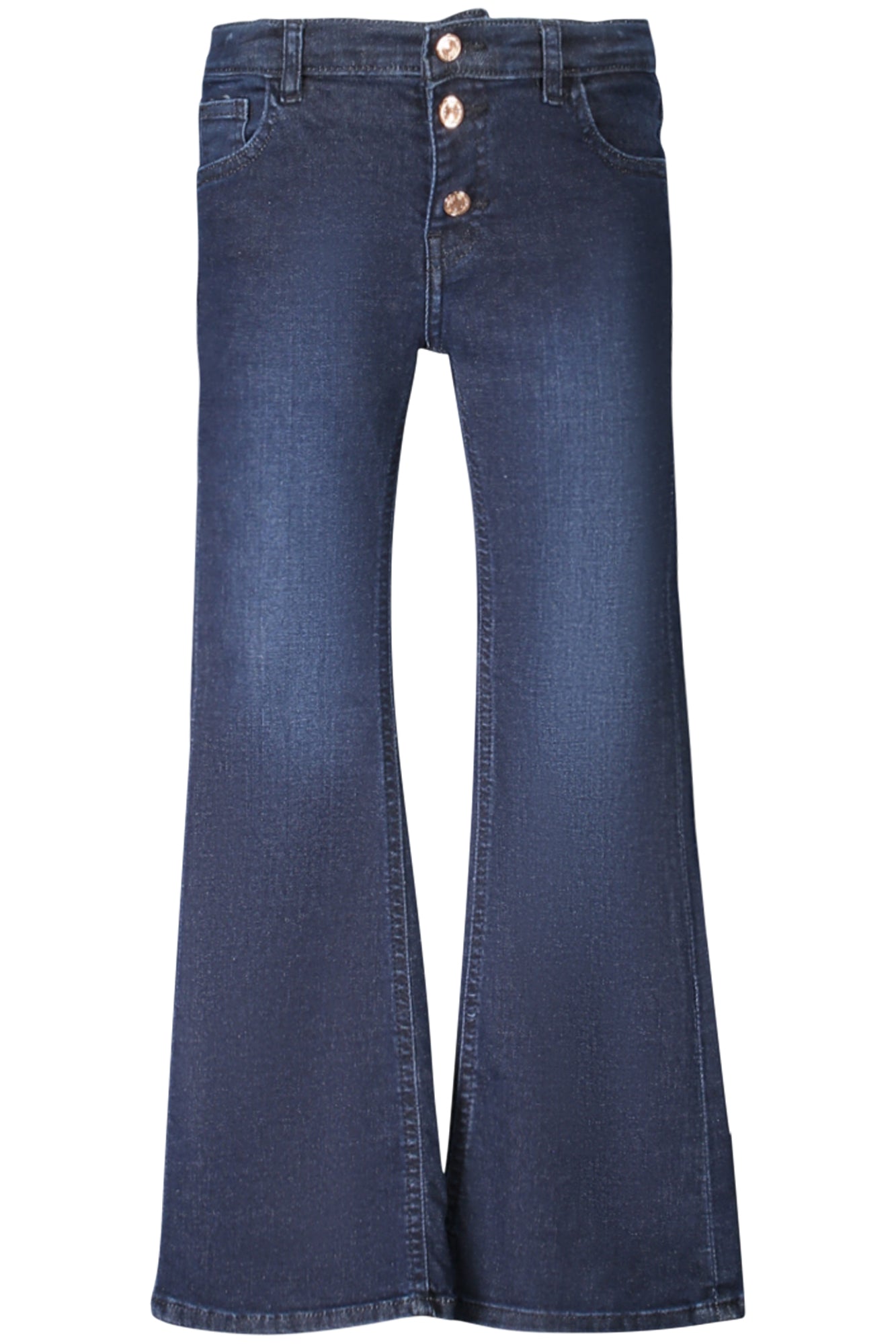 K4BA02D4CA0_BLRNBB – Blaues Mädchen-Denim mit verstellbarem Bund und 5 Taschen – Größe: 4A, 7A, 5A – Farbe: Blu