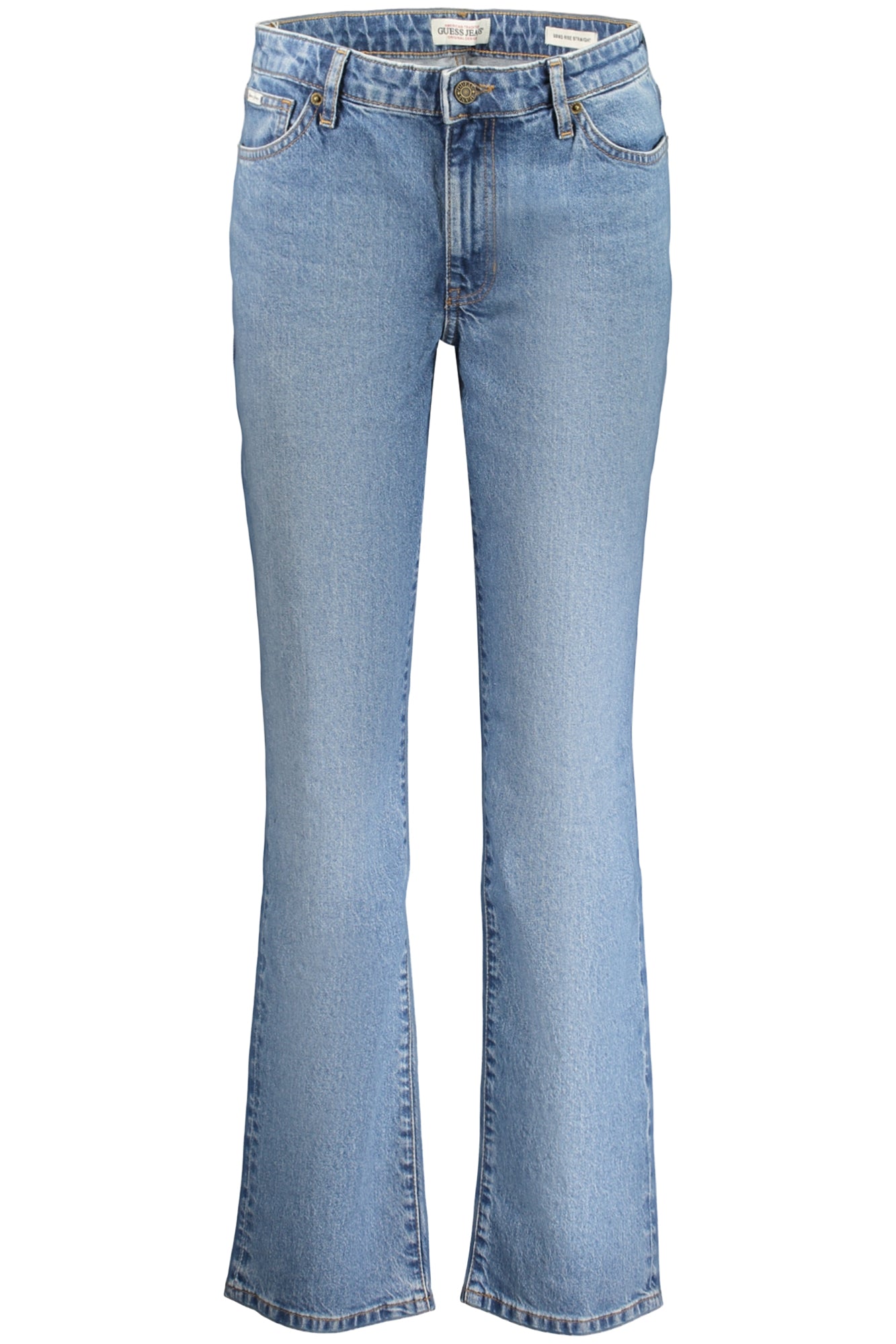 W5YA98D6332_AZINLV – Damen Jeans Blau - Mittlere Leibhöhe, Gerader Schnitt, Used-Look – Größe: 25L32, 26L32, 27L32, 28L32, 29L32, 30L32, 32L32 – Farbe: Azzurro